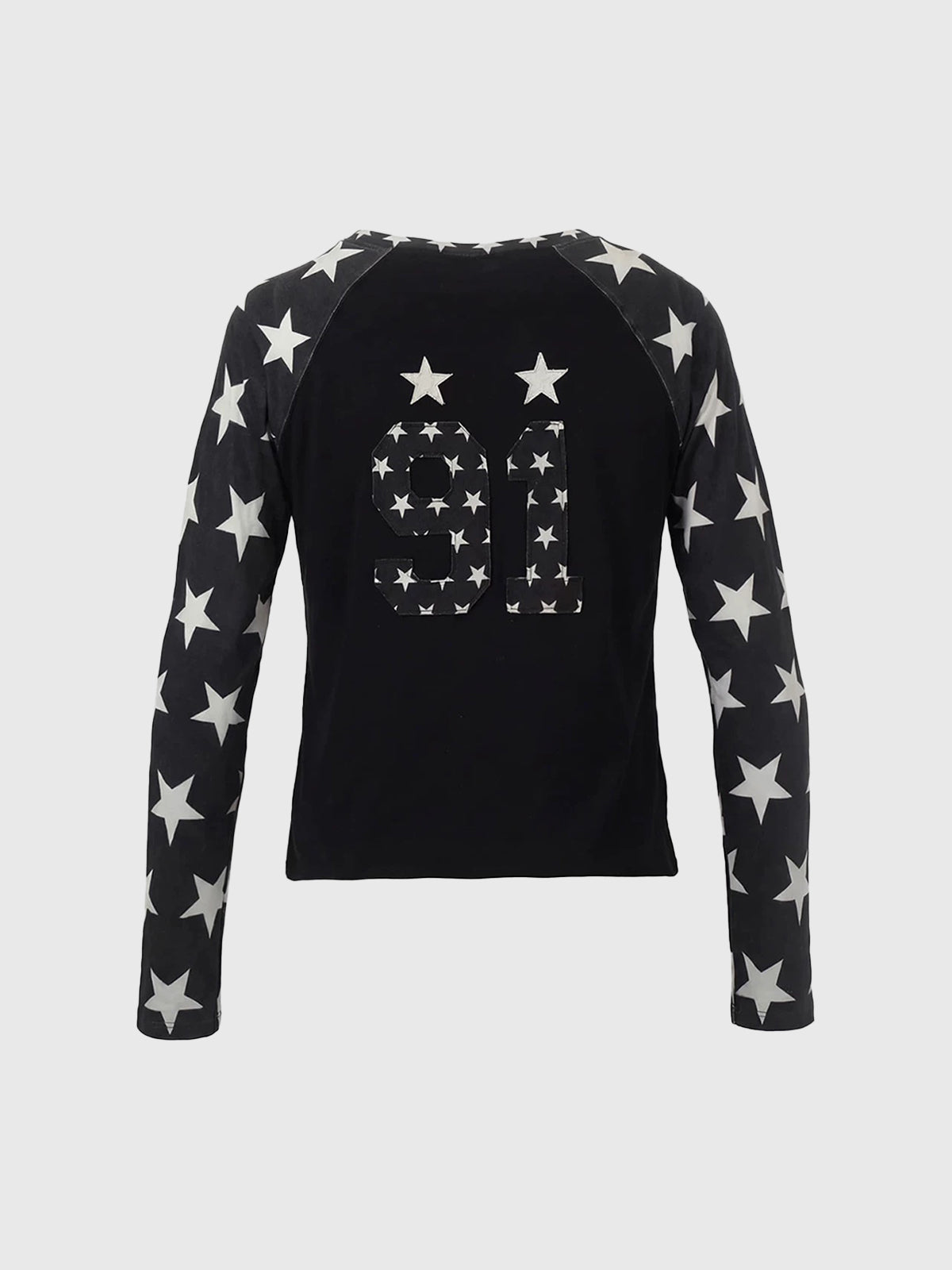 Brick Lane Skimming Star Graphic Long Sleeve Tee - Black