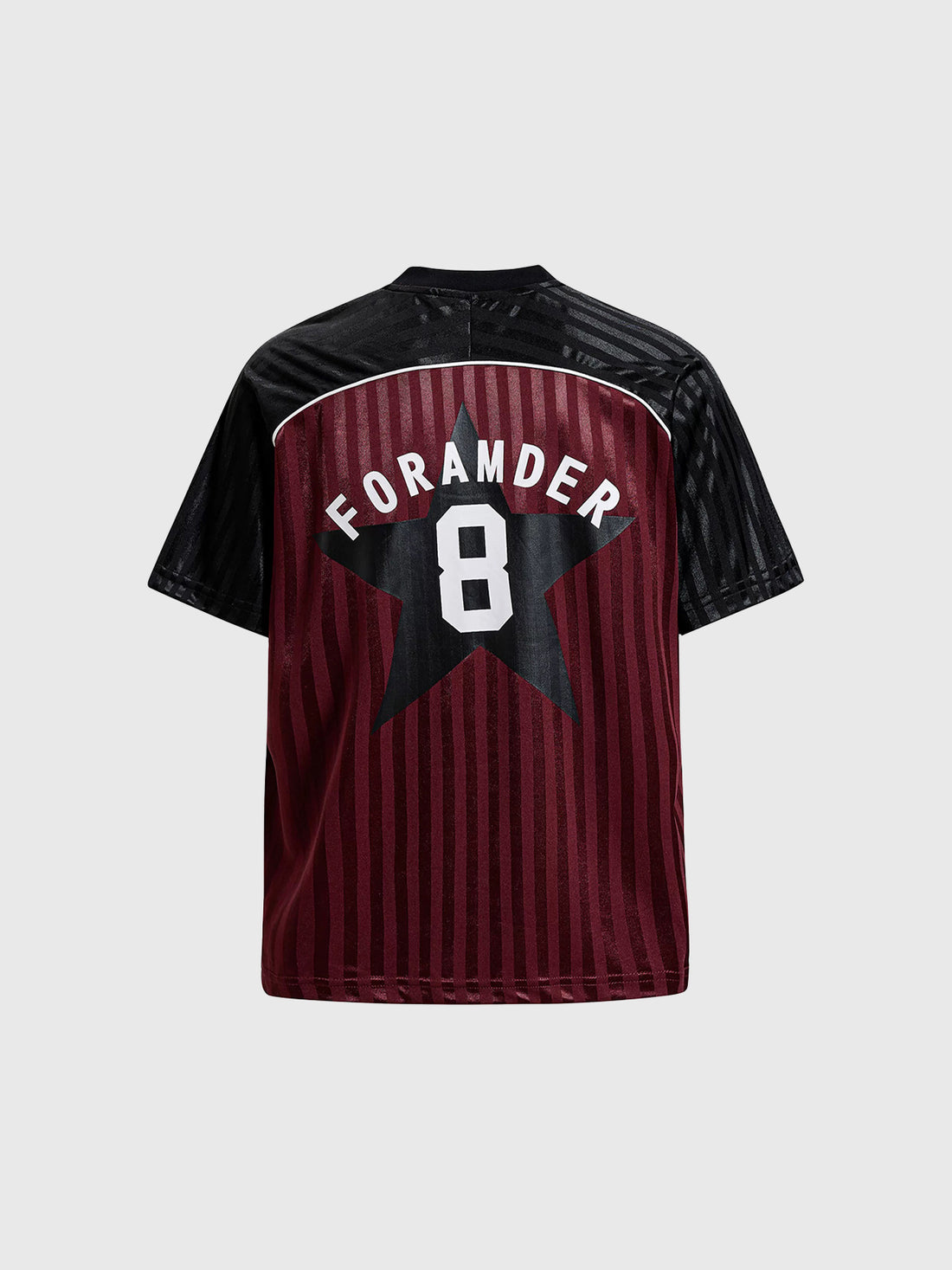Co-ed Dorm Baggy Stripe Jersey Star Graphic - Burgundy