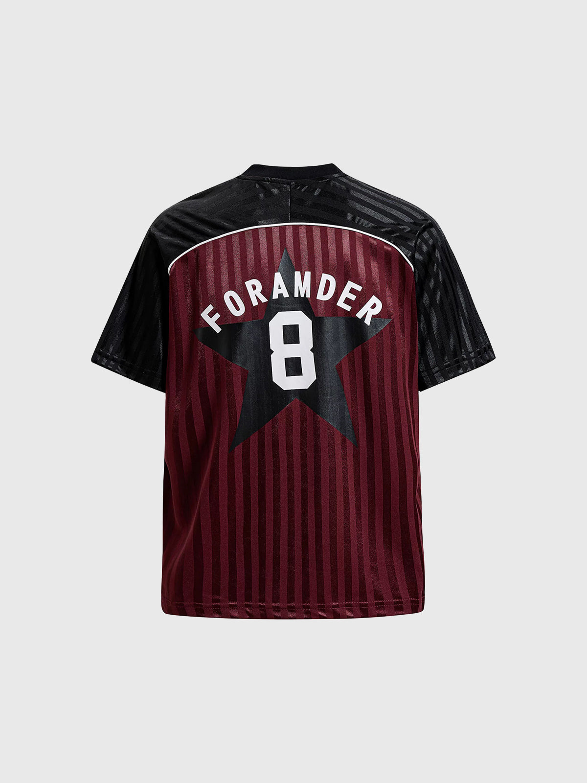 Co-ed Dorm Baggy Stripe Jersey Star Graphic - Burgundy