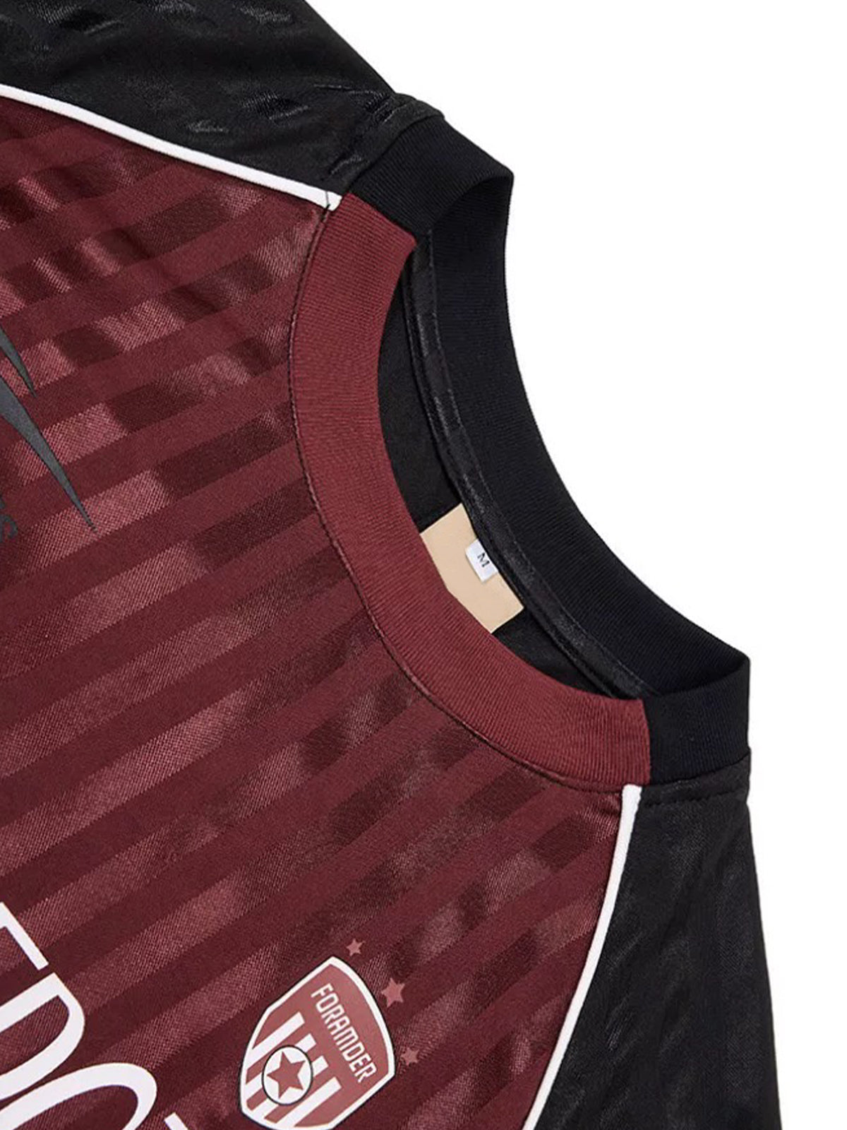 Co-ed Dorm Baggy Stripe Jersey Star Graphic - Burgundy