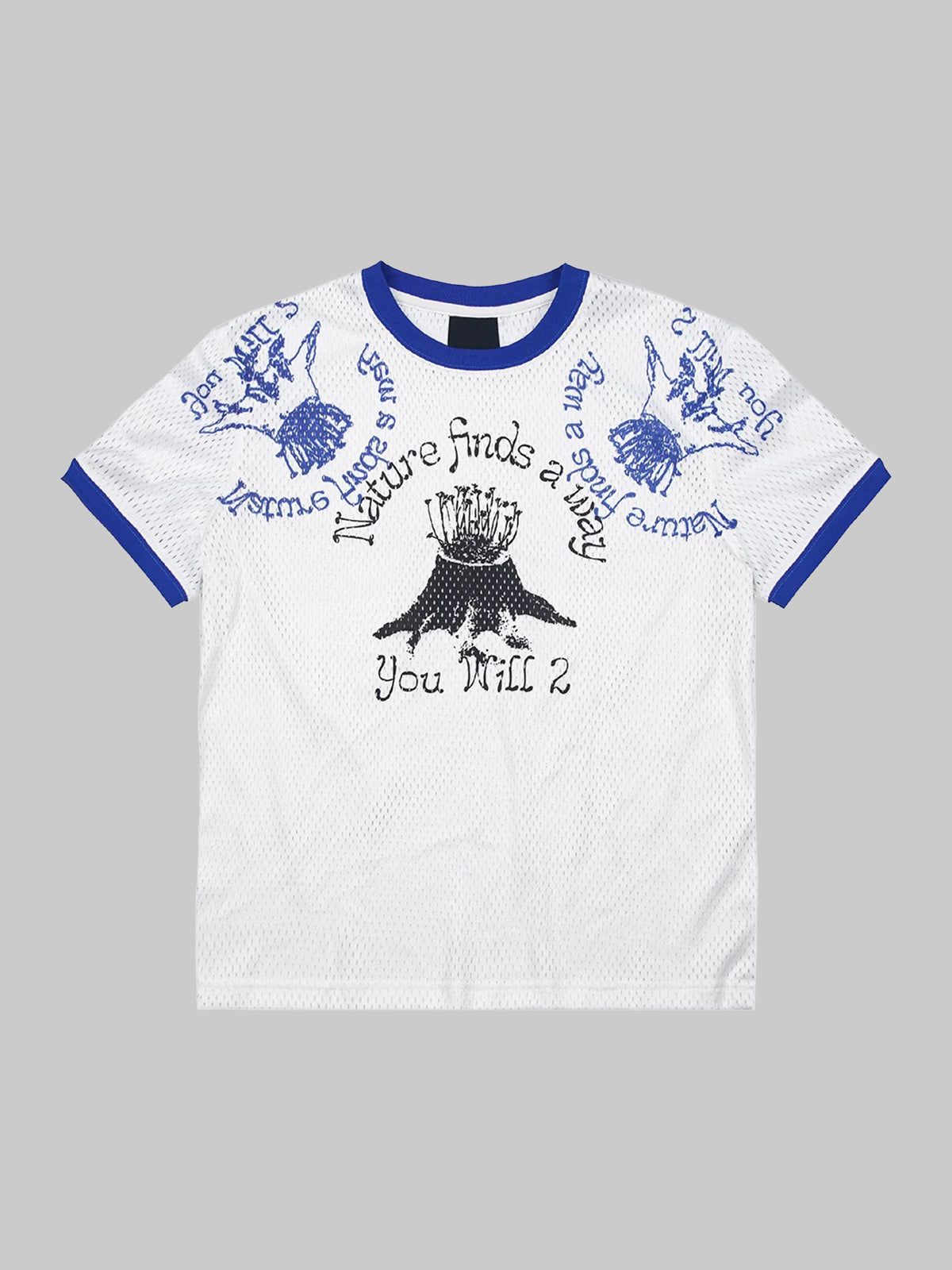 Co-ed Dorm Baggy Stripe Jersey Totem Graphic - White