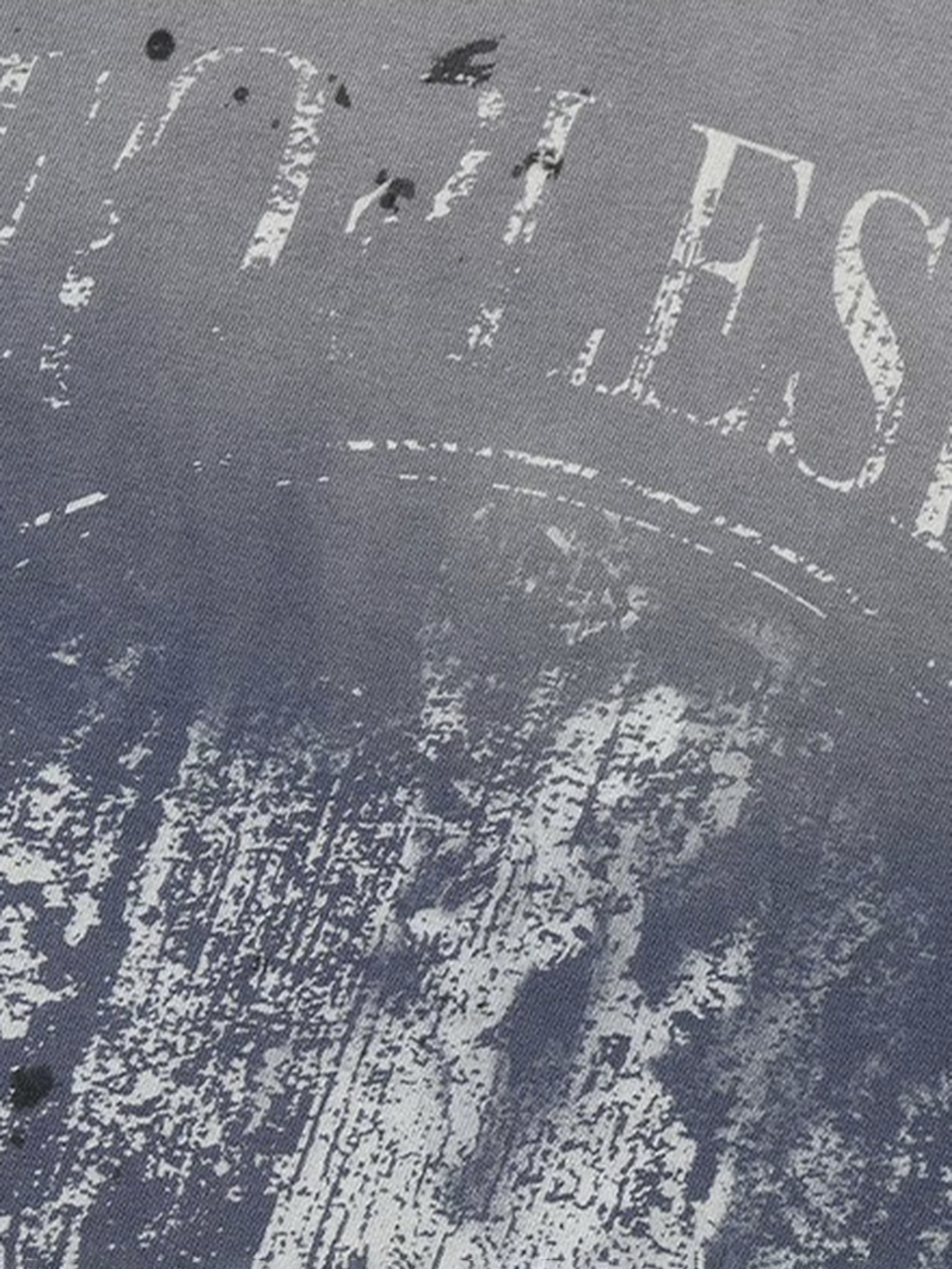 Co-ed Dorm Baggy Distressed Graphic Sweatshirt - Blue