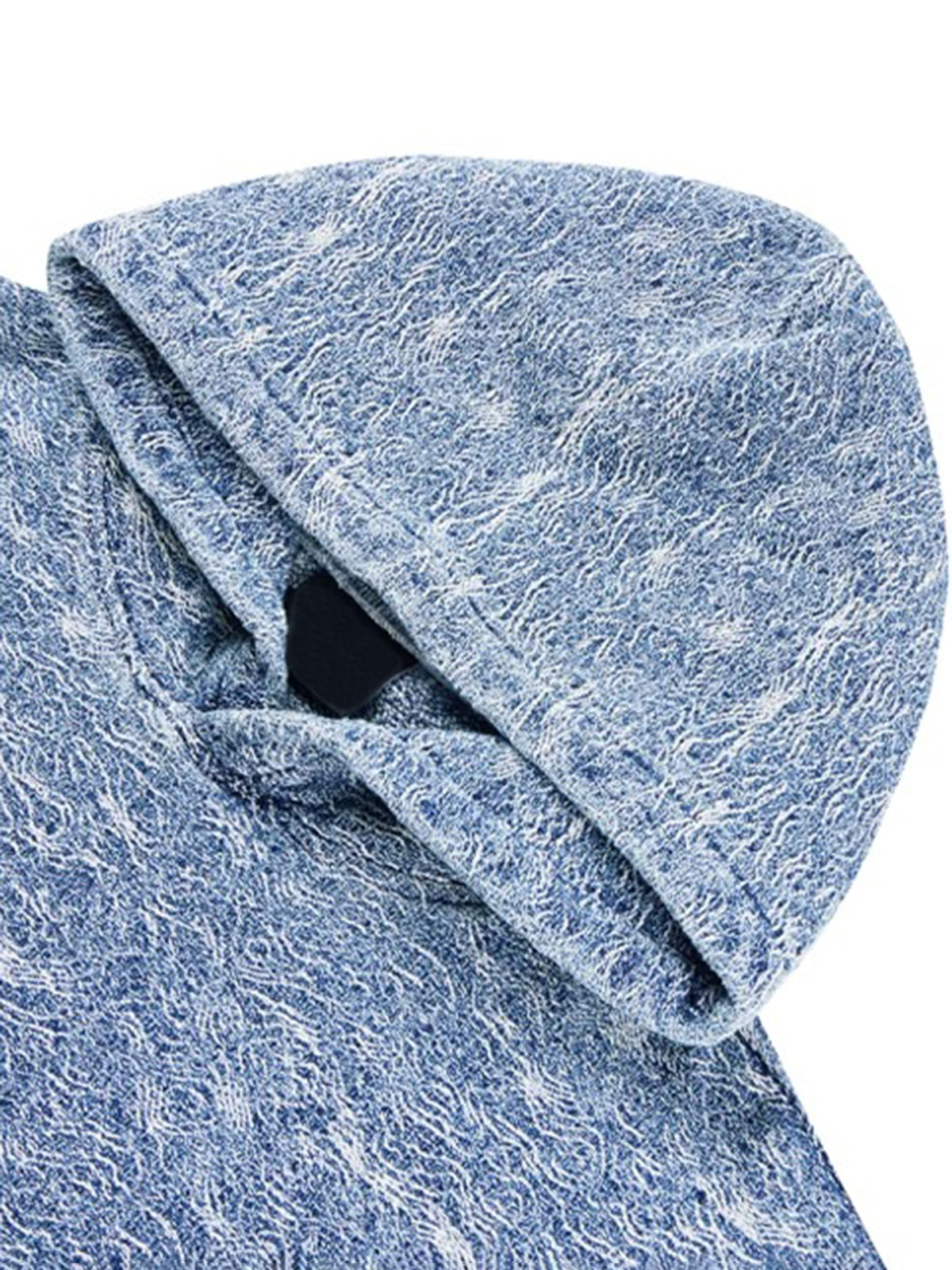 Co-ed Dorm Baggy Washed Knit Hoodie - Blue