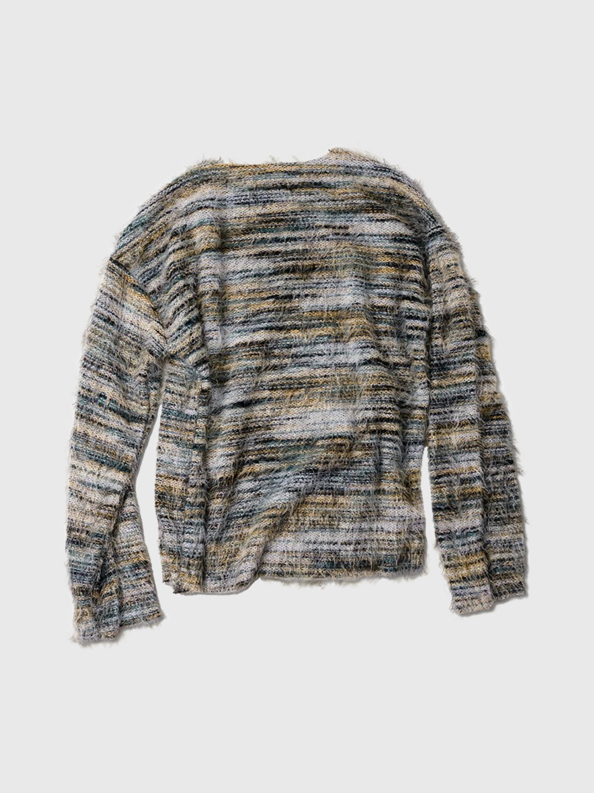 Co-ed Dorm Baggy Space-Dye Knit Sweater - Grey
