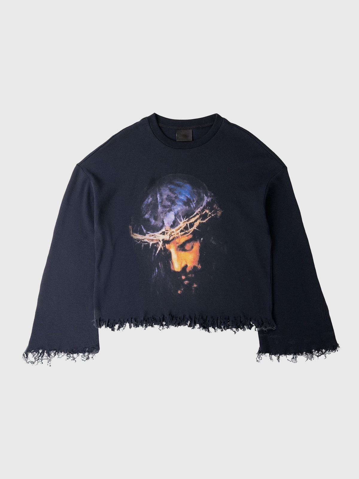 Co-ed Dorm Baggy Distressed Graphic Sweatshirt - Black