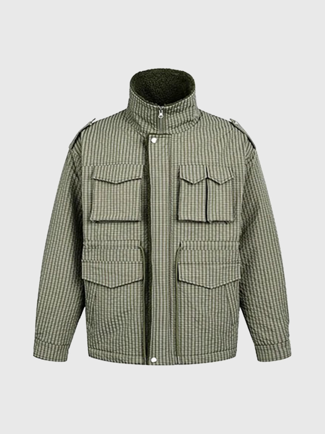 Co-ed Dorm Baggy Utility Field Jacket - Green
