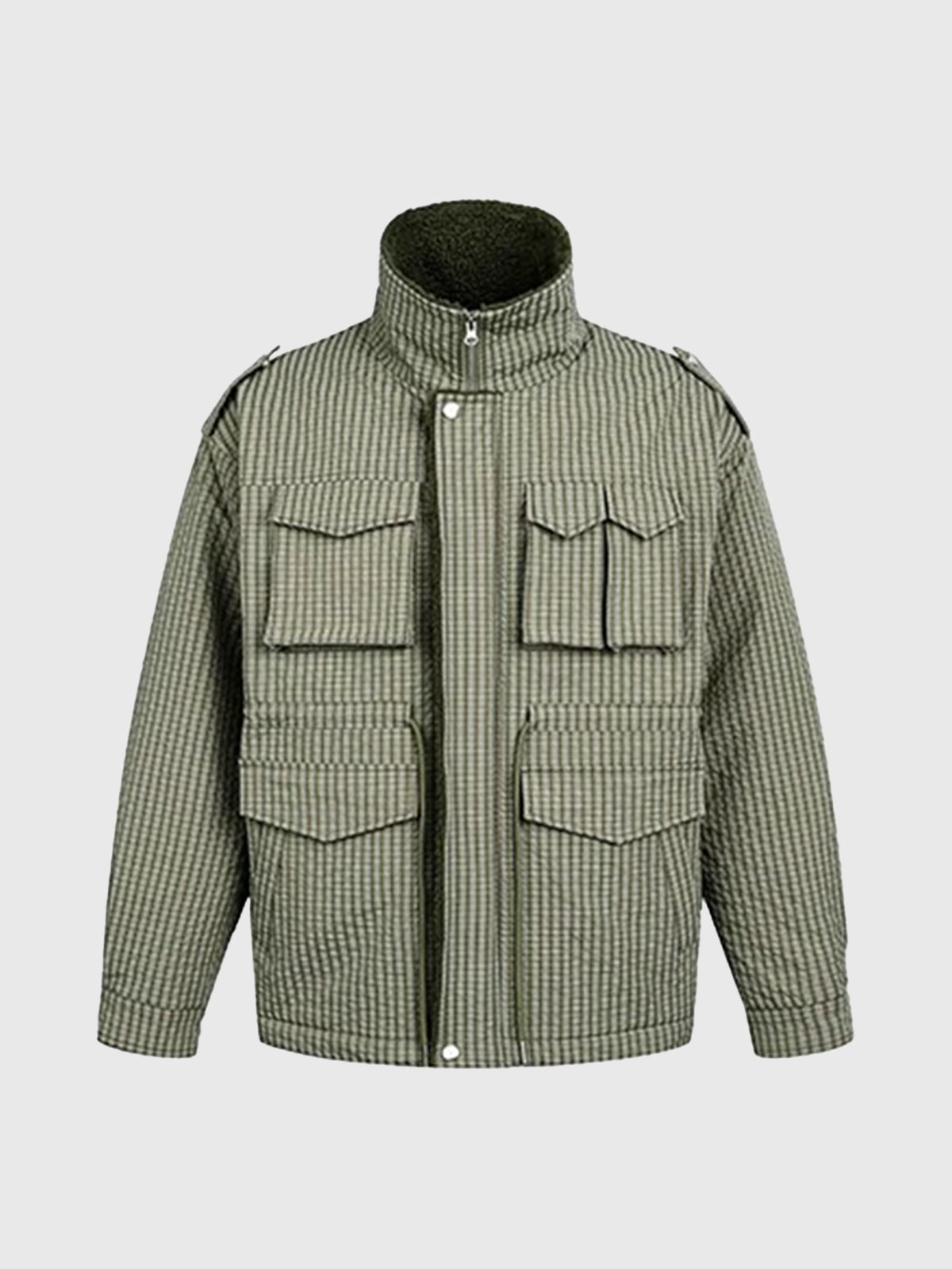 Co-ed Dorm Baggy Utility Field Jacket - Green