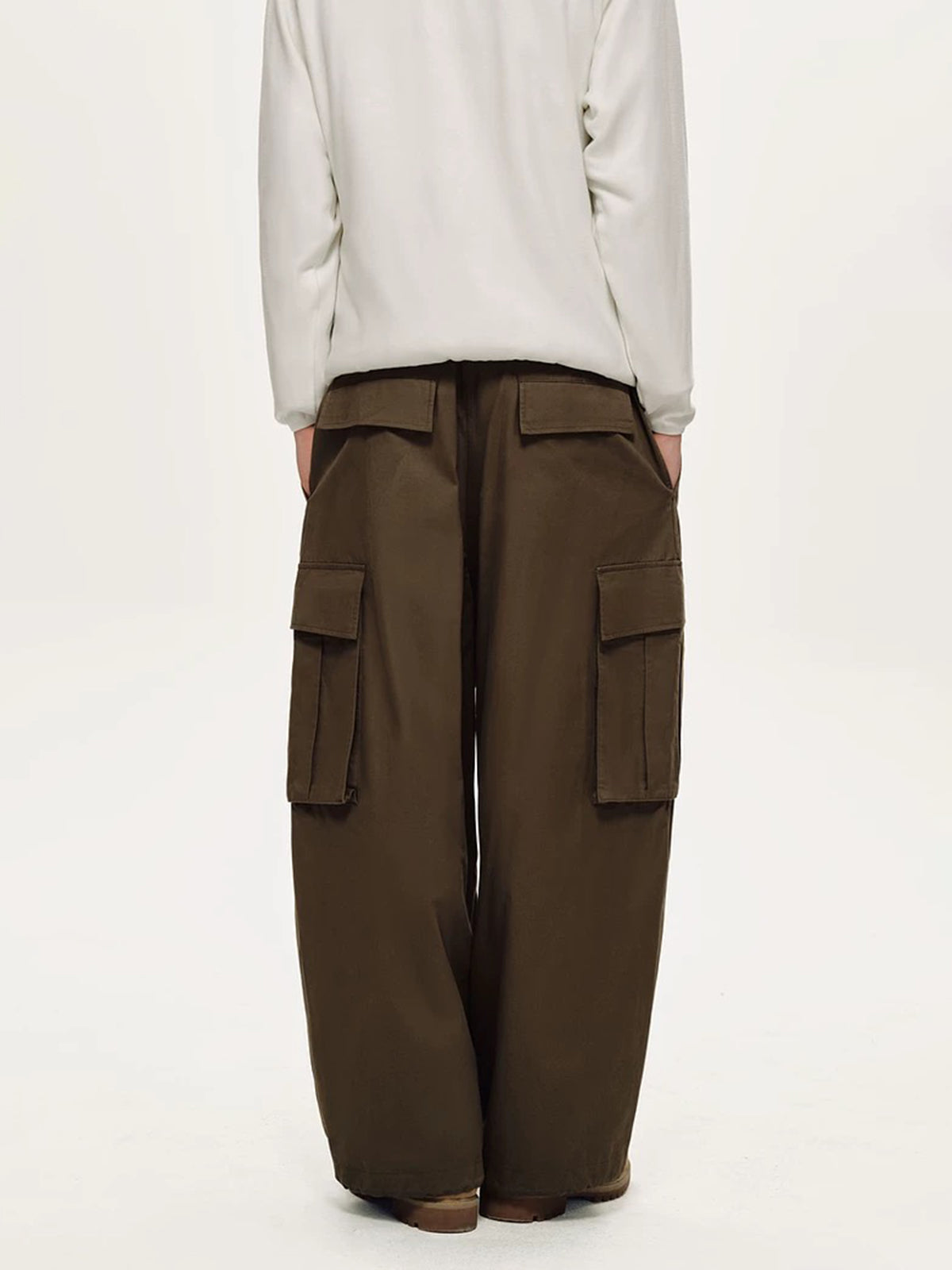 Co-ed Dorm Wide-leg Slouchy Relaxed Pants - Brown