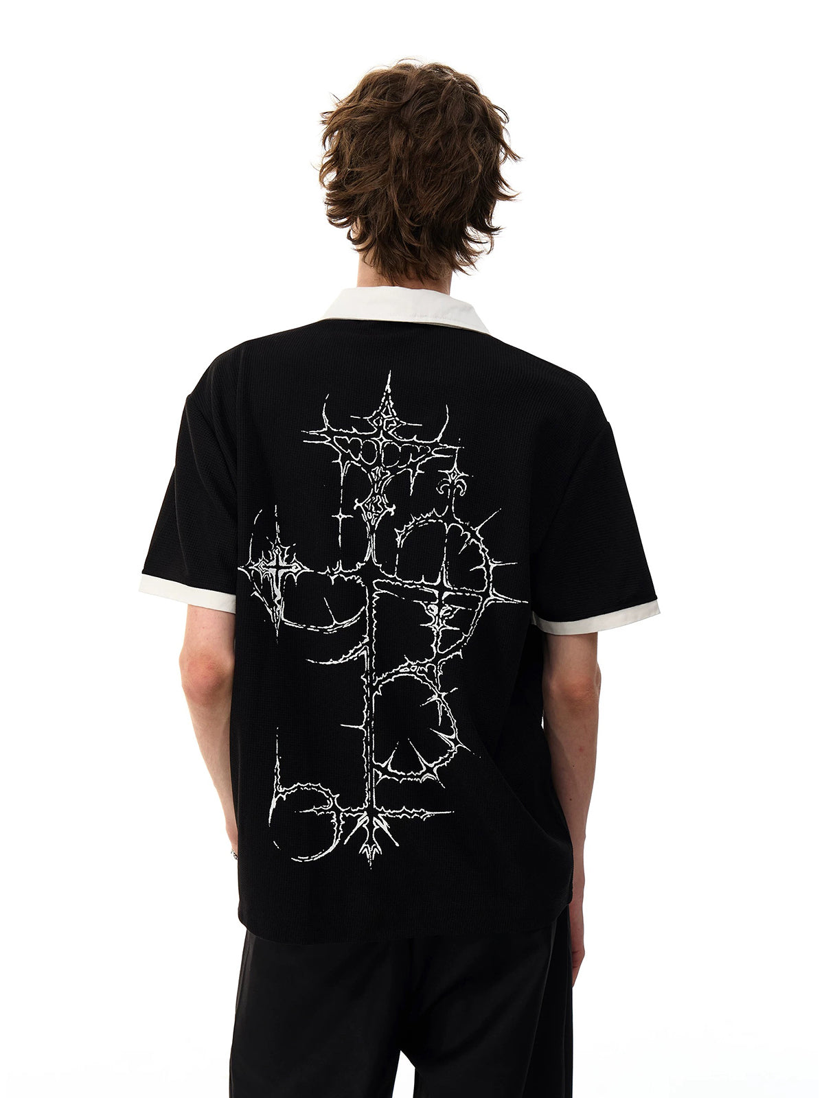 Co-ed Dorm Baggy Typography Graphic Tee - Black