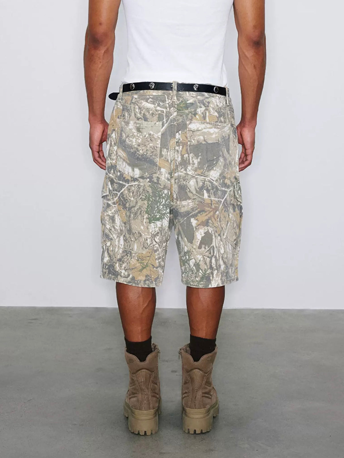 Co-ed Dorm Straight Camouflage Utility Jorts - Brown Camo