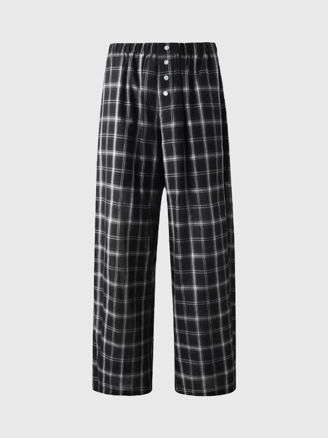 Brick Lane Wide-leg Check Plaid Slouchy Pants - Mono