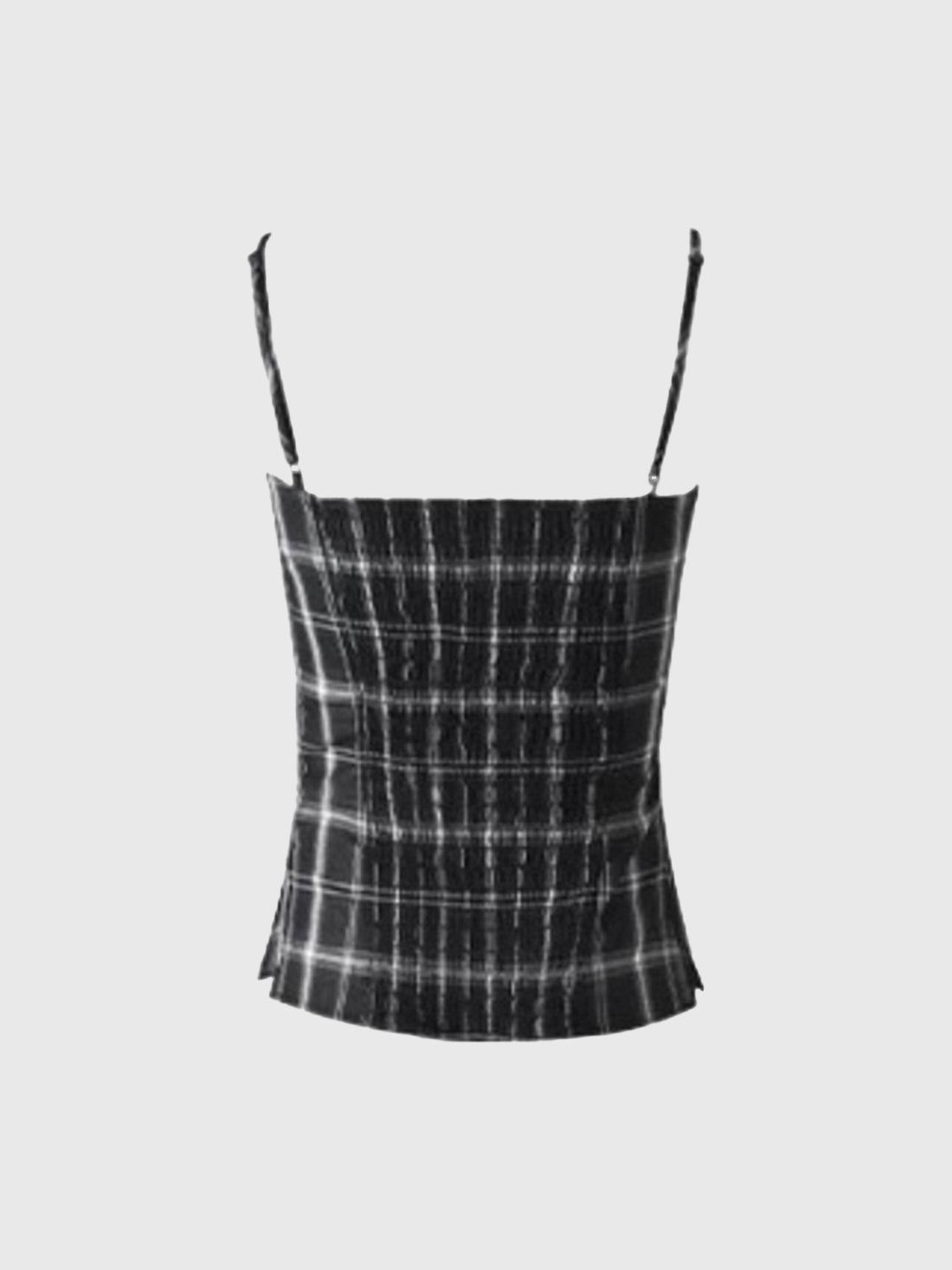Brick Lane Skimming Check Plaid Strappy Tube Top - Mono