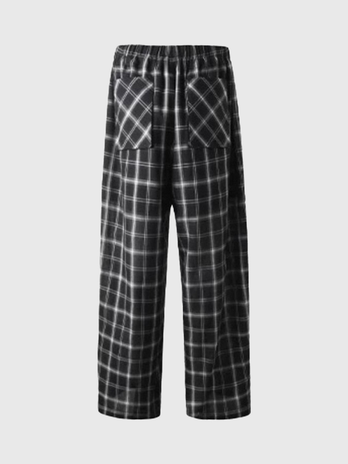 Brick Lane Wide-leg Check Plaid Slouchy Pants - Mono