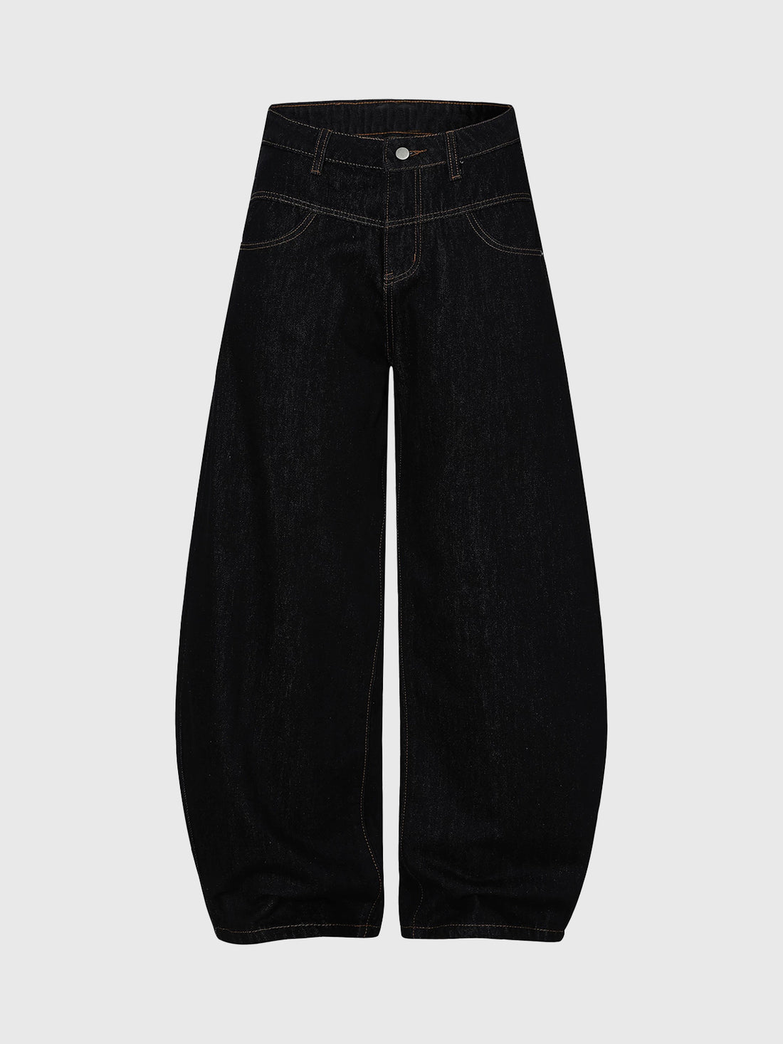 Brick Lane Curved Cut Print Graphic Washed Jeans - Black