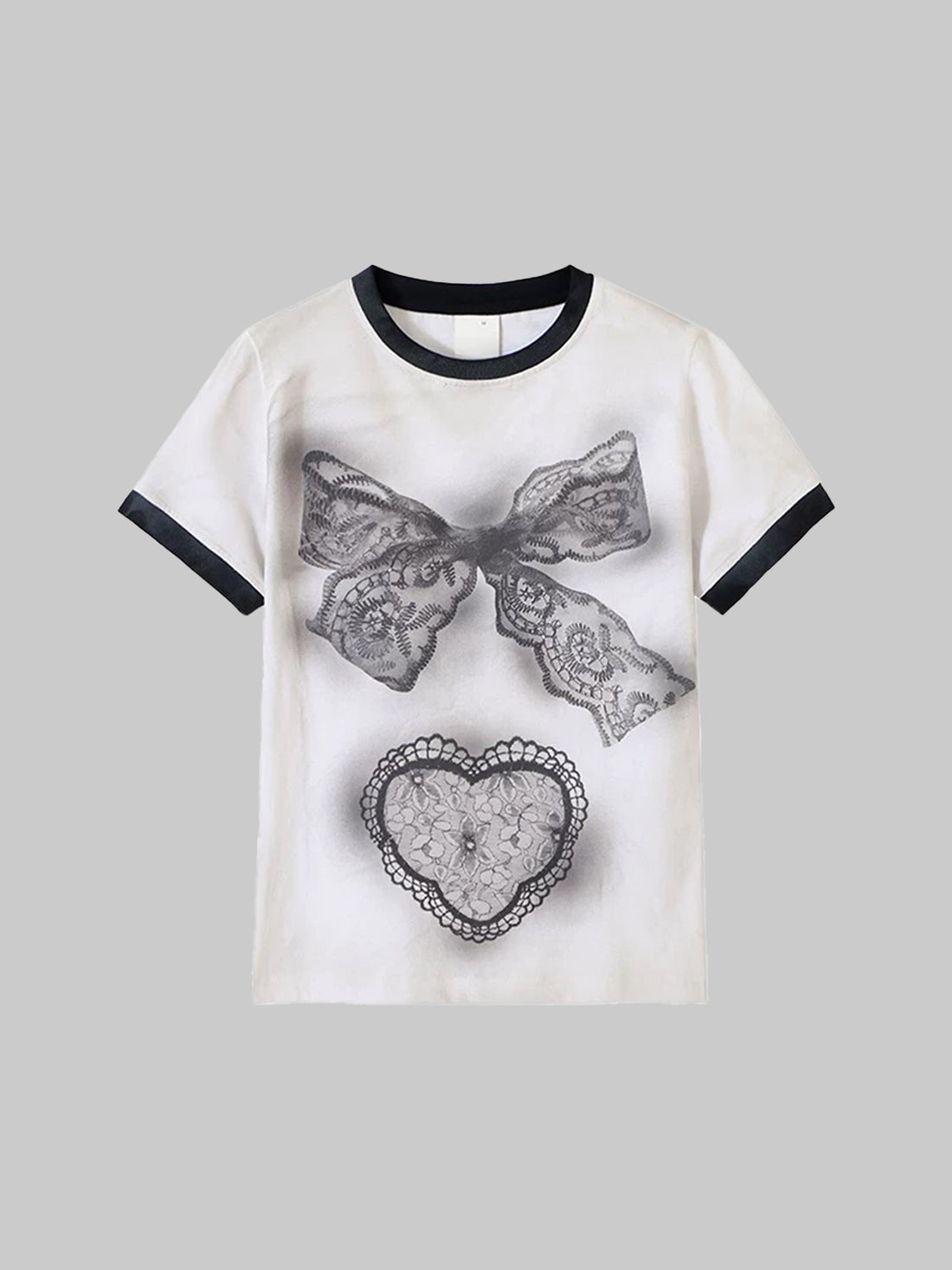 Brick Lane Skimming Print Bow Graphic Tee - White