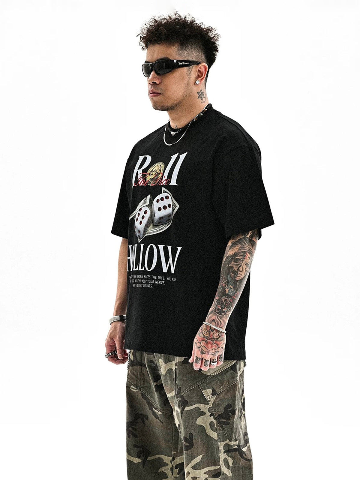 Co-ed Dorm Baggy Graphic Print Tee - Black