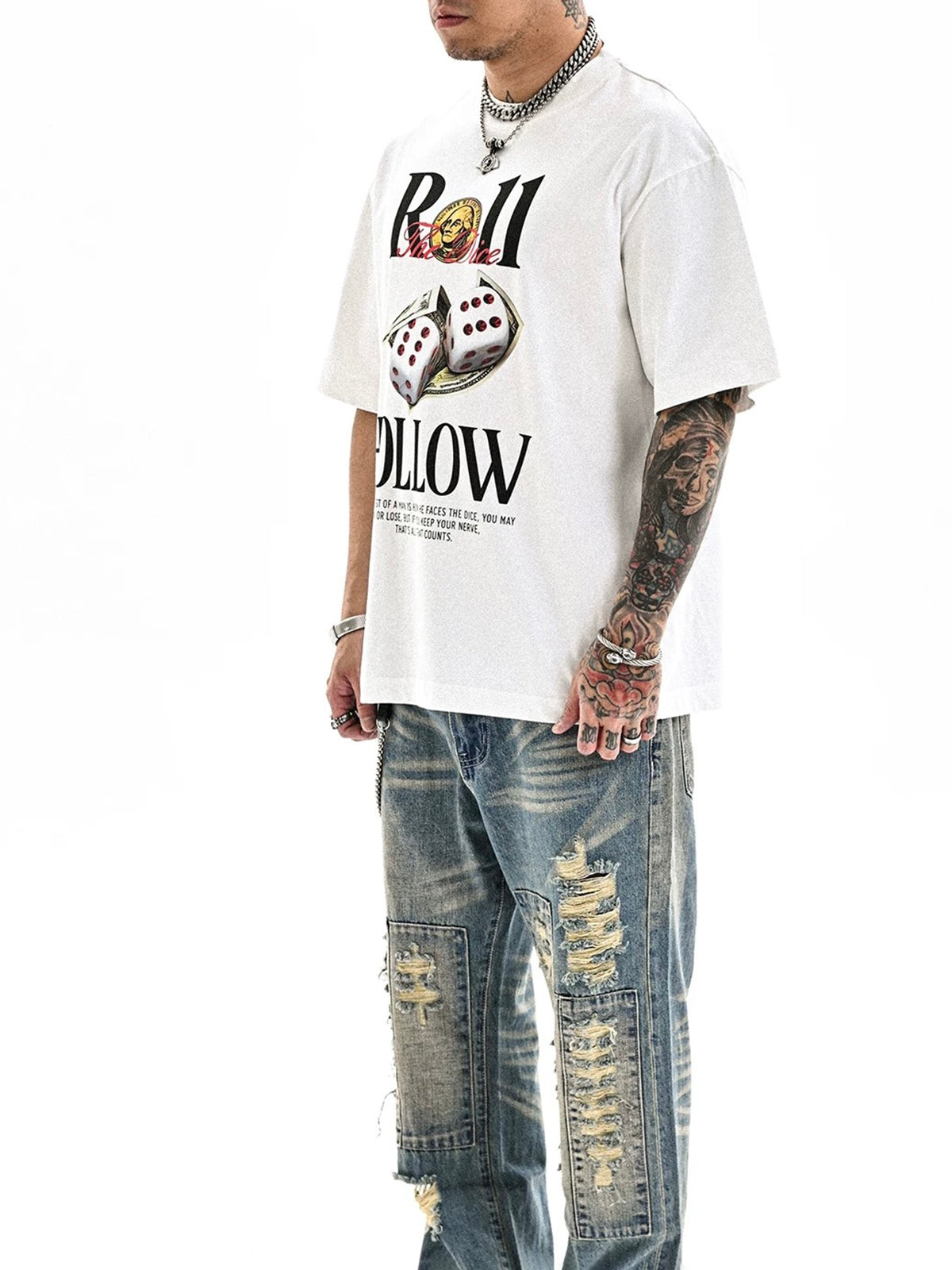 Co-ed Dorm Baggy Graphic Print Tee - White