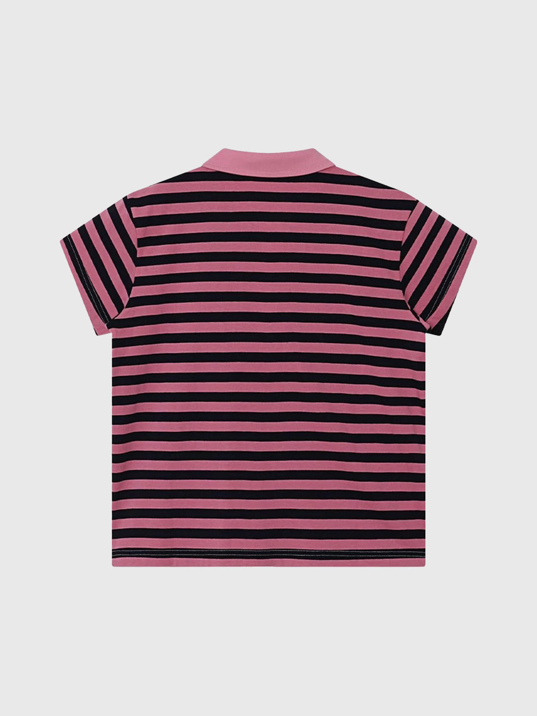 Co-ed Dorm Skimming Stripe Contrast Collar Polo - Purple/Black