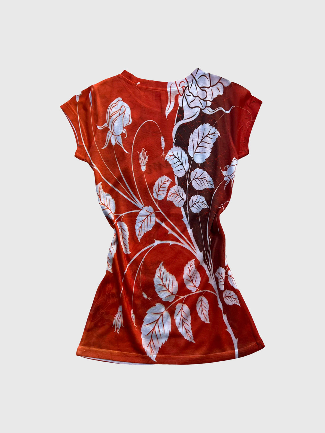 Brick Lane Skimming Mesh Heart Graphic Print Dress - Red