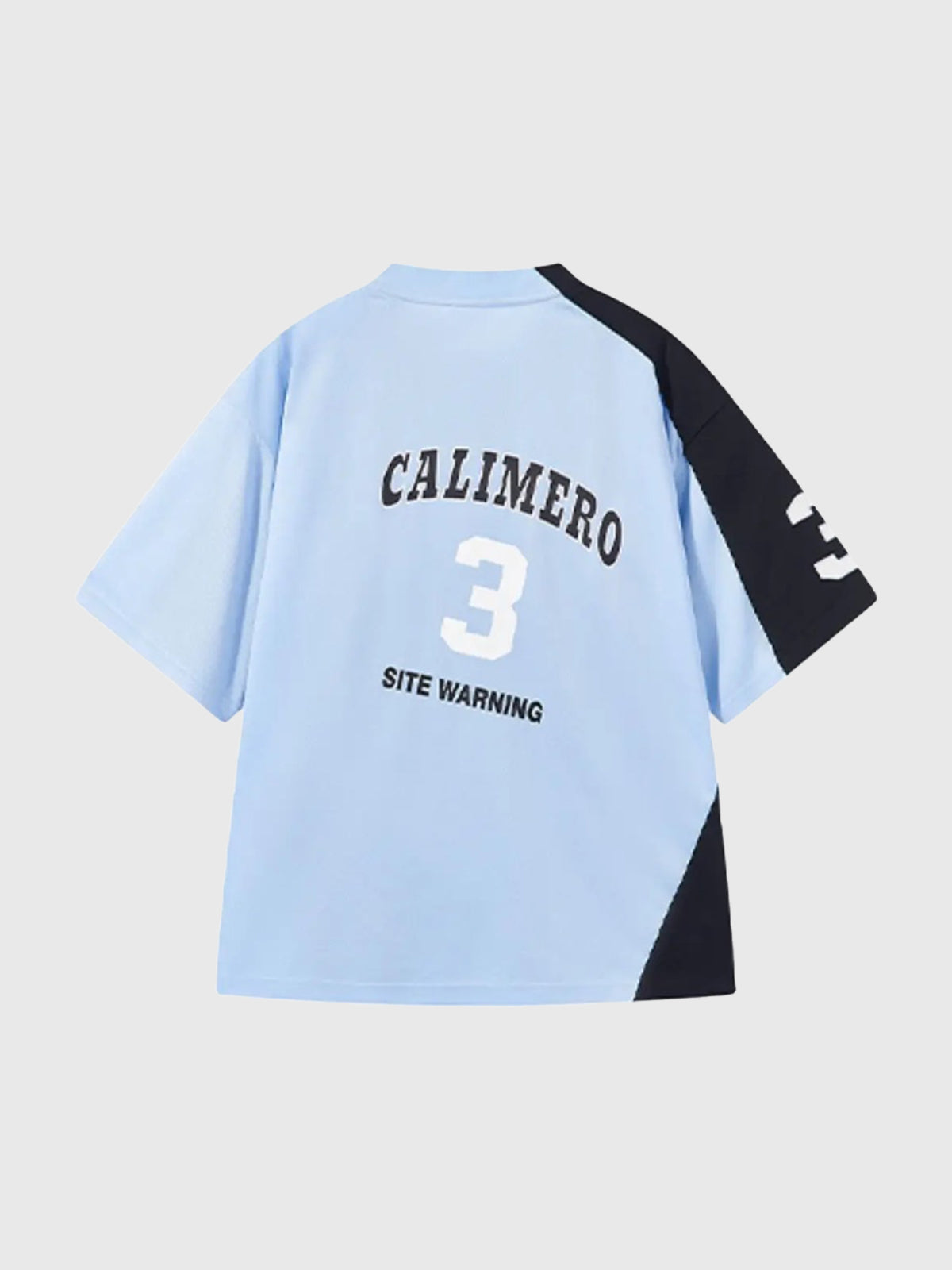 Brick Lane Baggy Contrast Color Patchwork Tee - Black/Blue