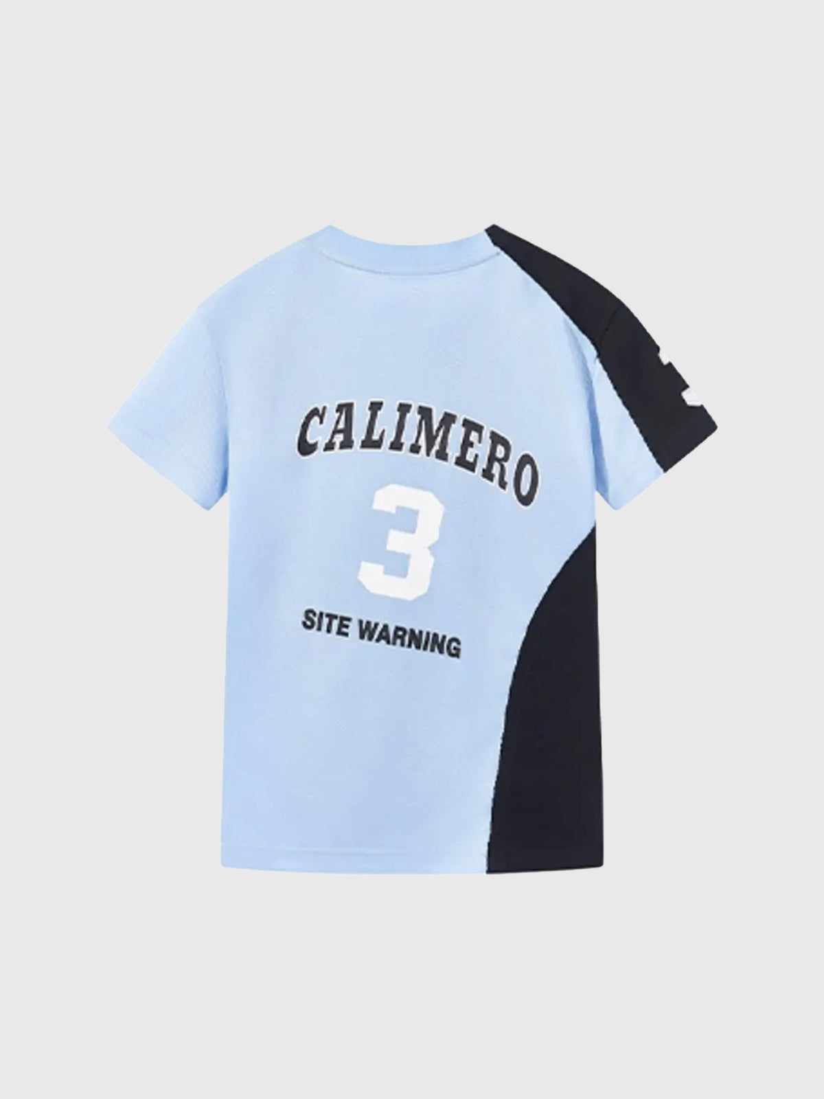 Brick Lane Skimming Contrast Color Sporty Fitted Tee - Black/Blue