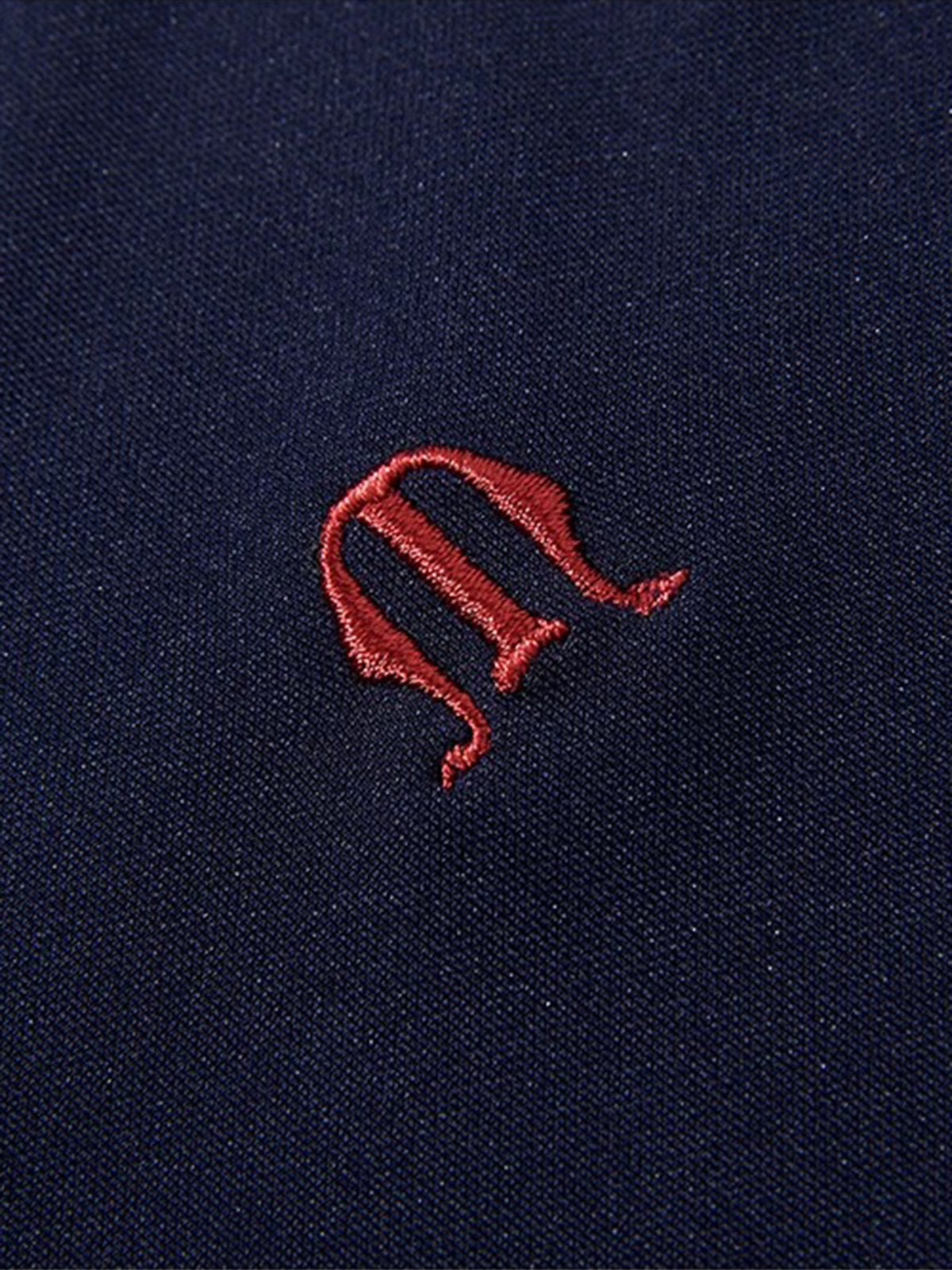 Brick Lane Asymmetric Contrast Color One-shoulder Tee - Navy/White
