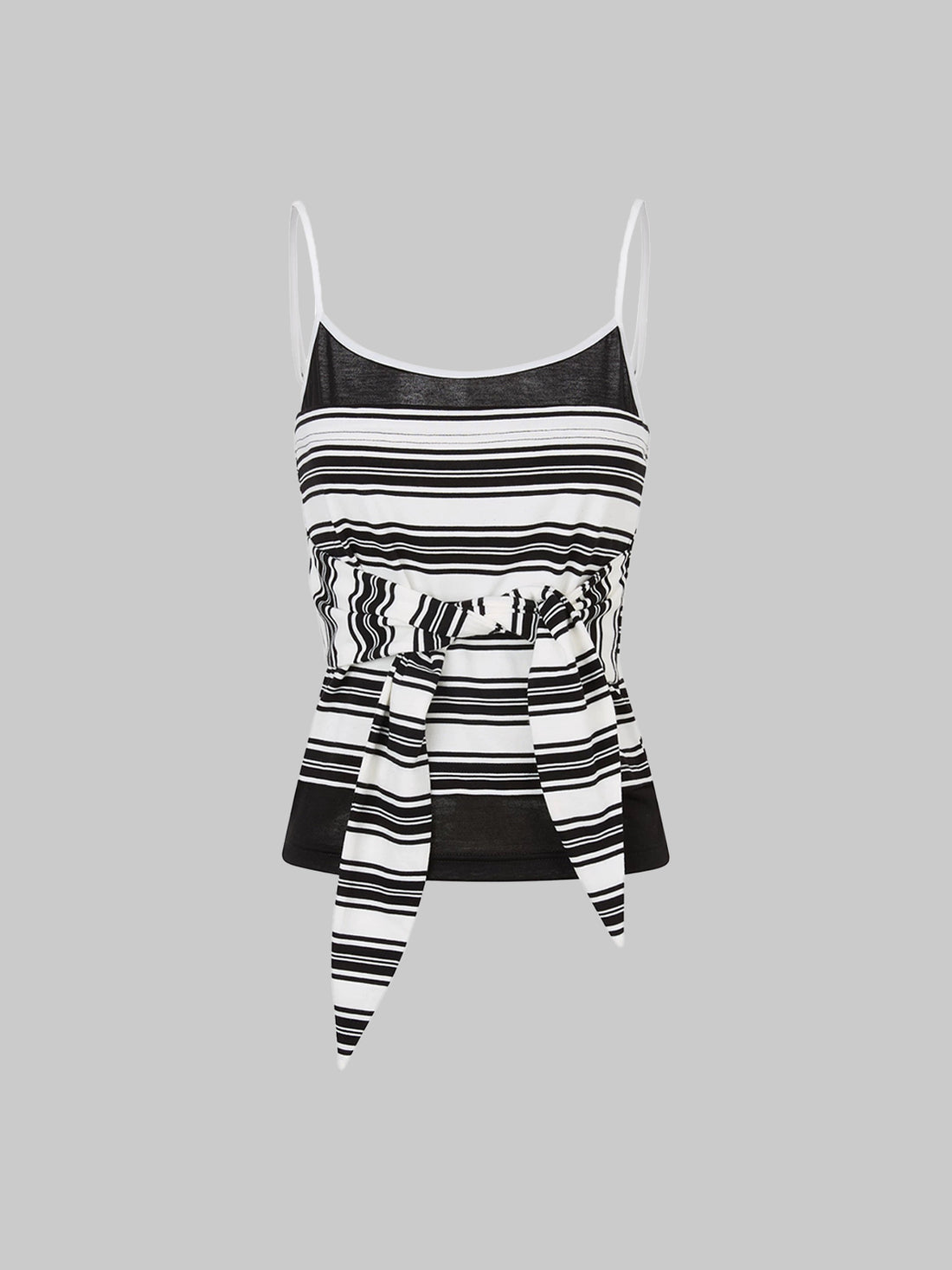 Brick Lane Layered-look Stripe Detailed Cami Top - Mono