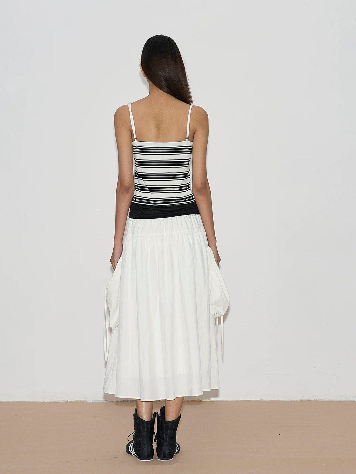 Brick Lane Layered-look Stripe Detailed Cami Top - Mono
