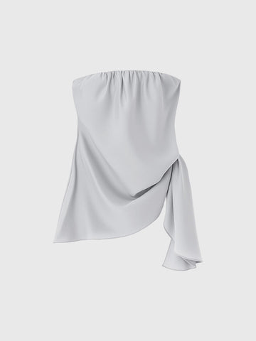 Dolled Office Asymmetric Mesh Patchwork Fitted Tank - Grey