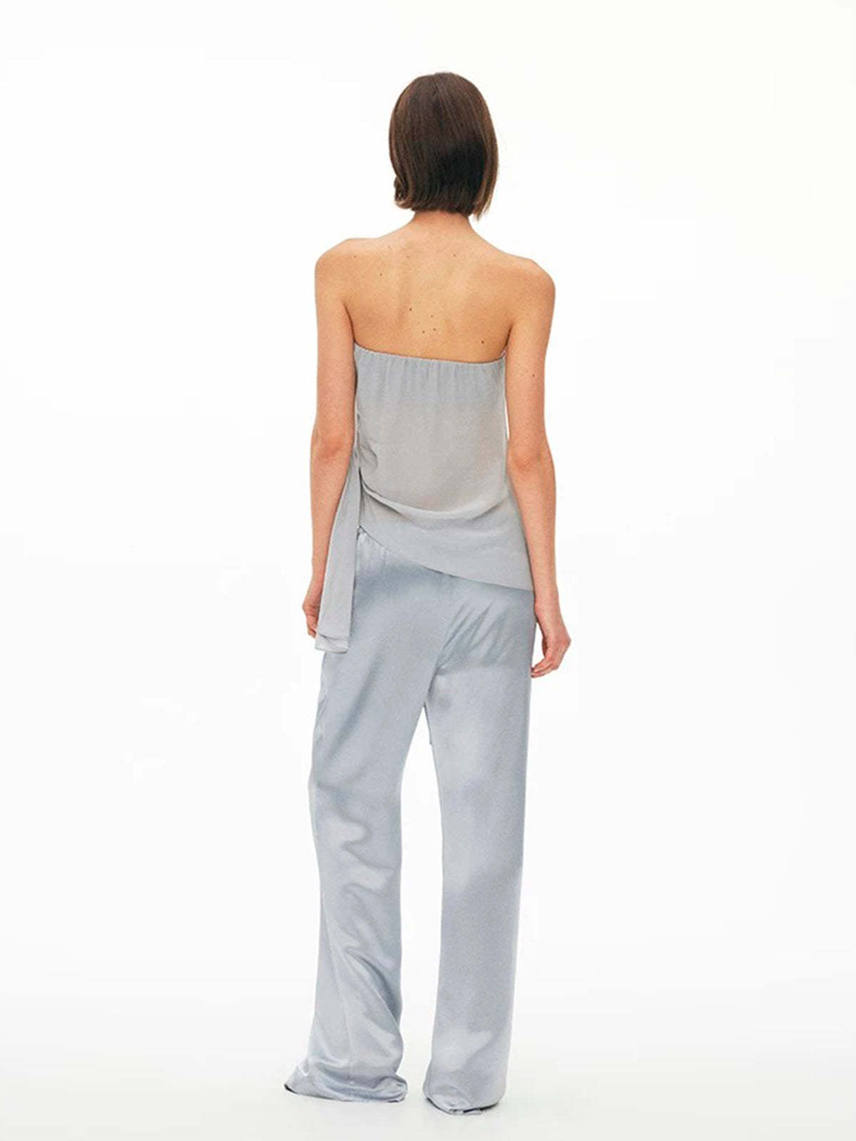 Dolled Office Asymmetric Mesh Patchwork Fitted Tank - Grey