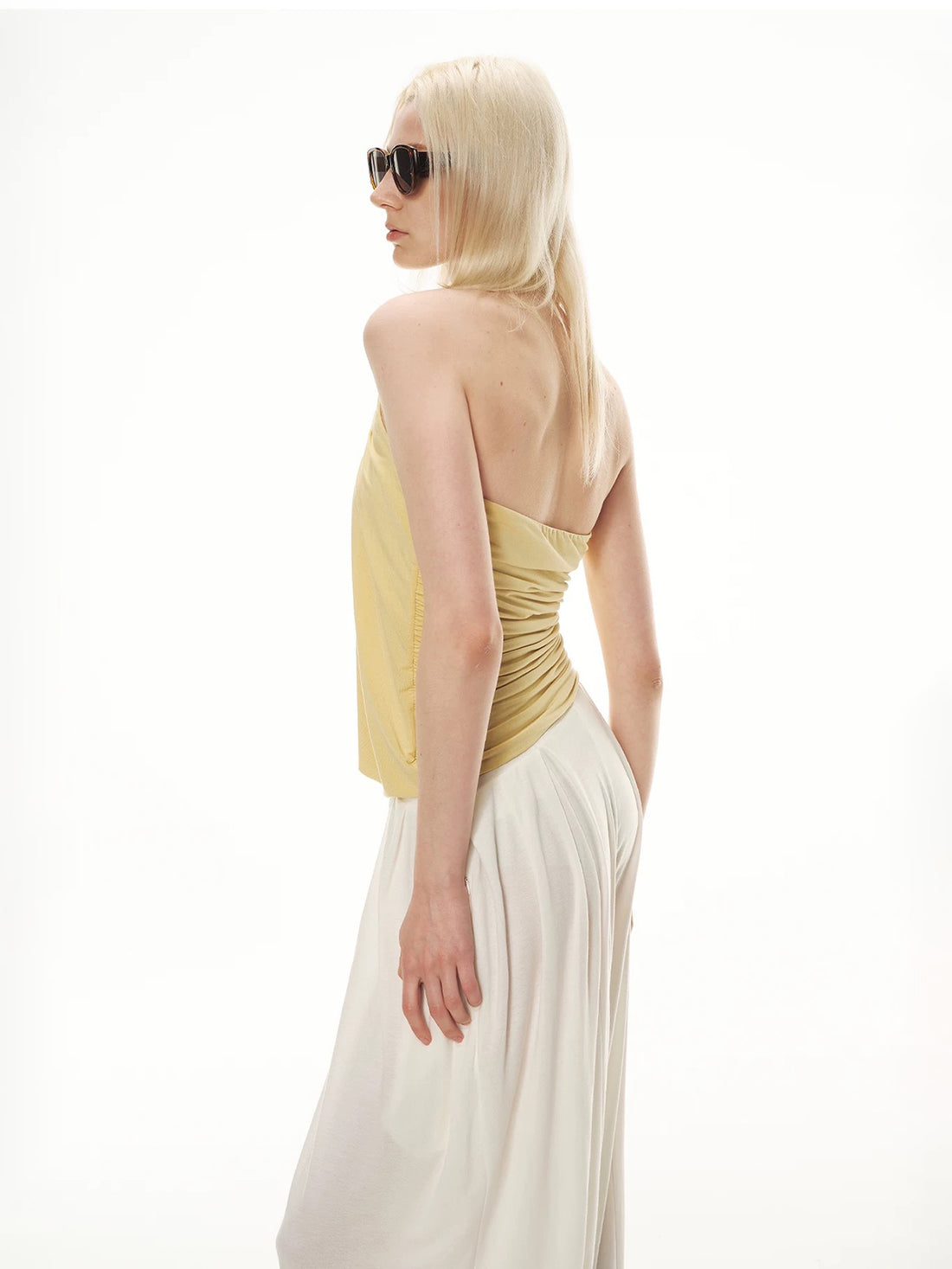 Brick Lane Draped Relaxed Fitted Tank - Apricot