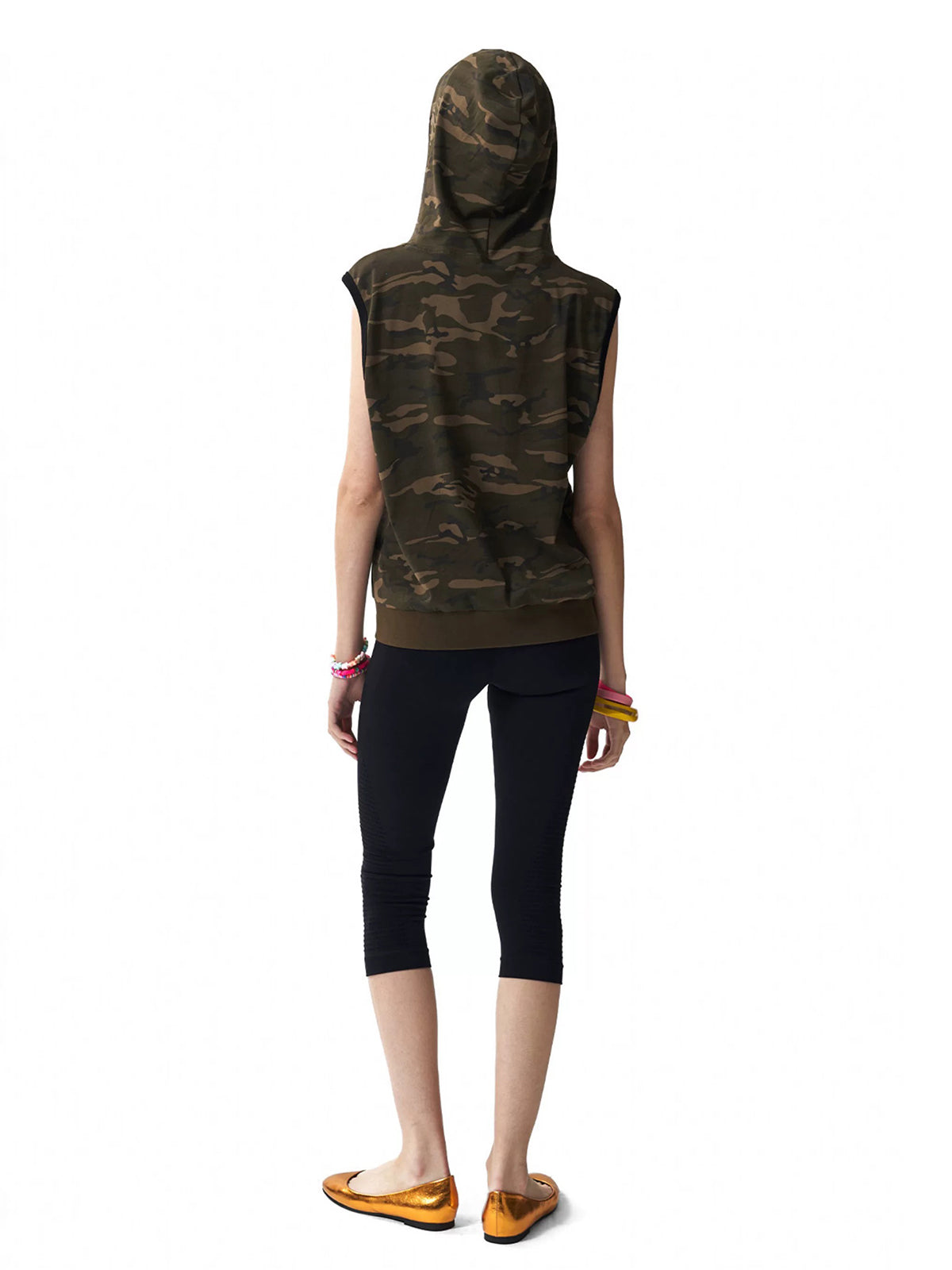 Brick Lane Skimming Camouflage Hooded Utility Vest - Camo