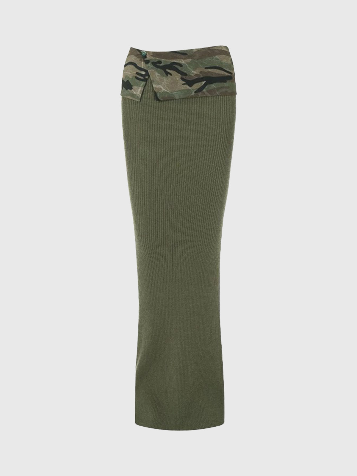 Brick Lane Skimming Camouflage Maxi Bodycon Skirt - Camo