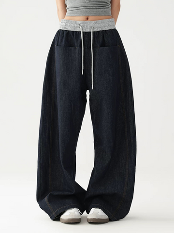 Brick Lane Curved Cut Slouchy Relaxed Jeans - Black