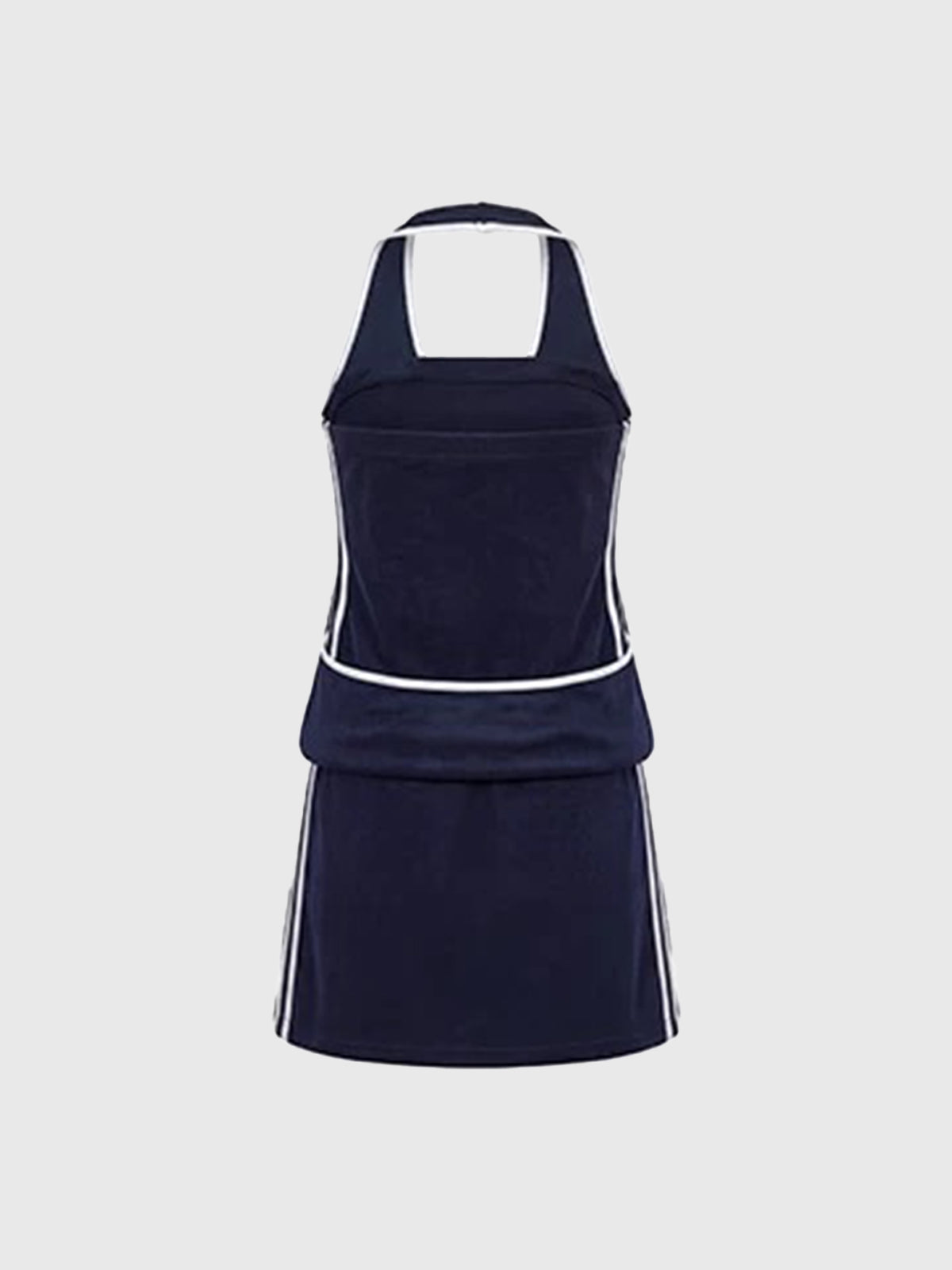 Lace Court Layered-look Lace Patchwork Mini Dress - Navy