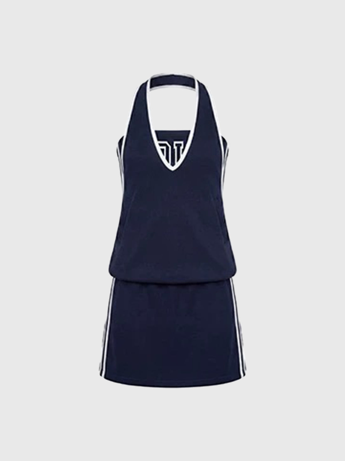 Lace Court Layered-look Lace Patchwork Mini Dress - Navy