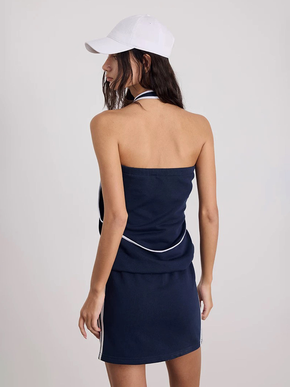Lace Court Layered-look Lace Patchwork Mini Dress - Navy