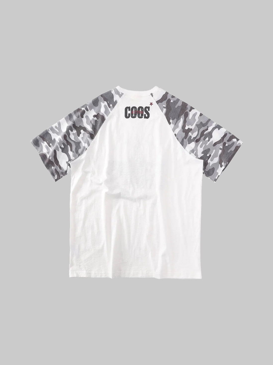Brick Lane Baggy Star Camouflage Patchwork Tee - White