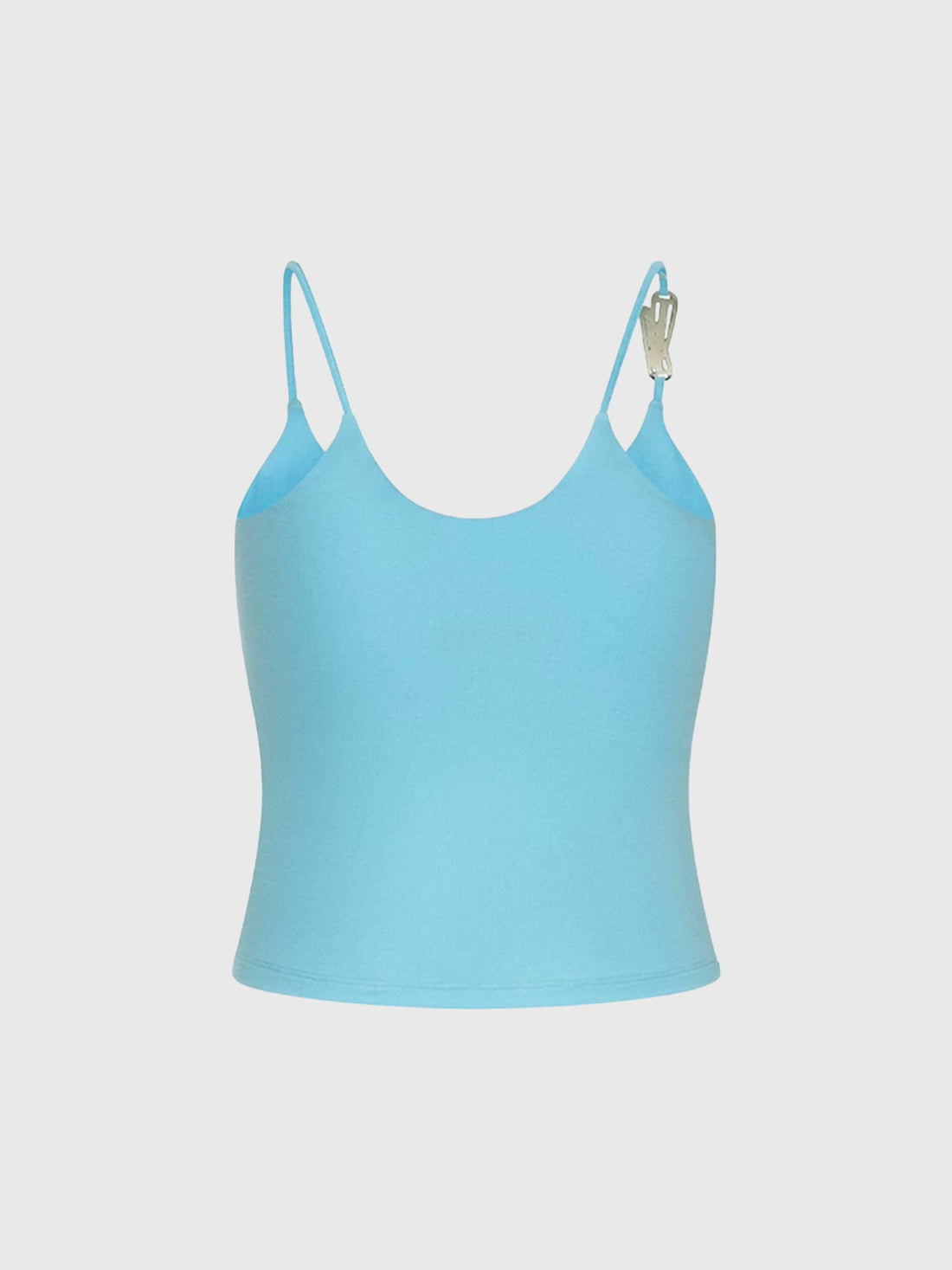 Brick Lane Skimming Leopard Print Fitted Cami Tank - Light Blue