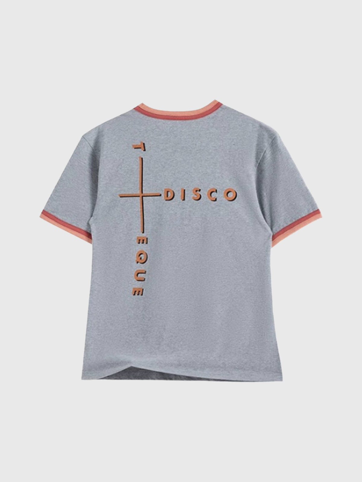Brick Lane Baggy Contrast Color Graphic Relaxed Tee - Grey