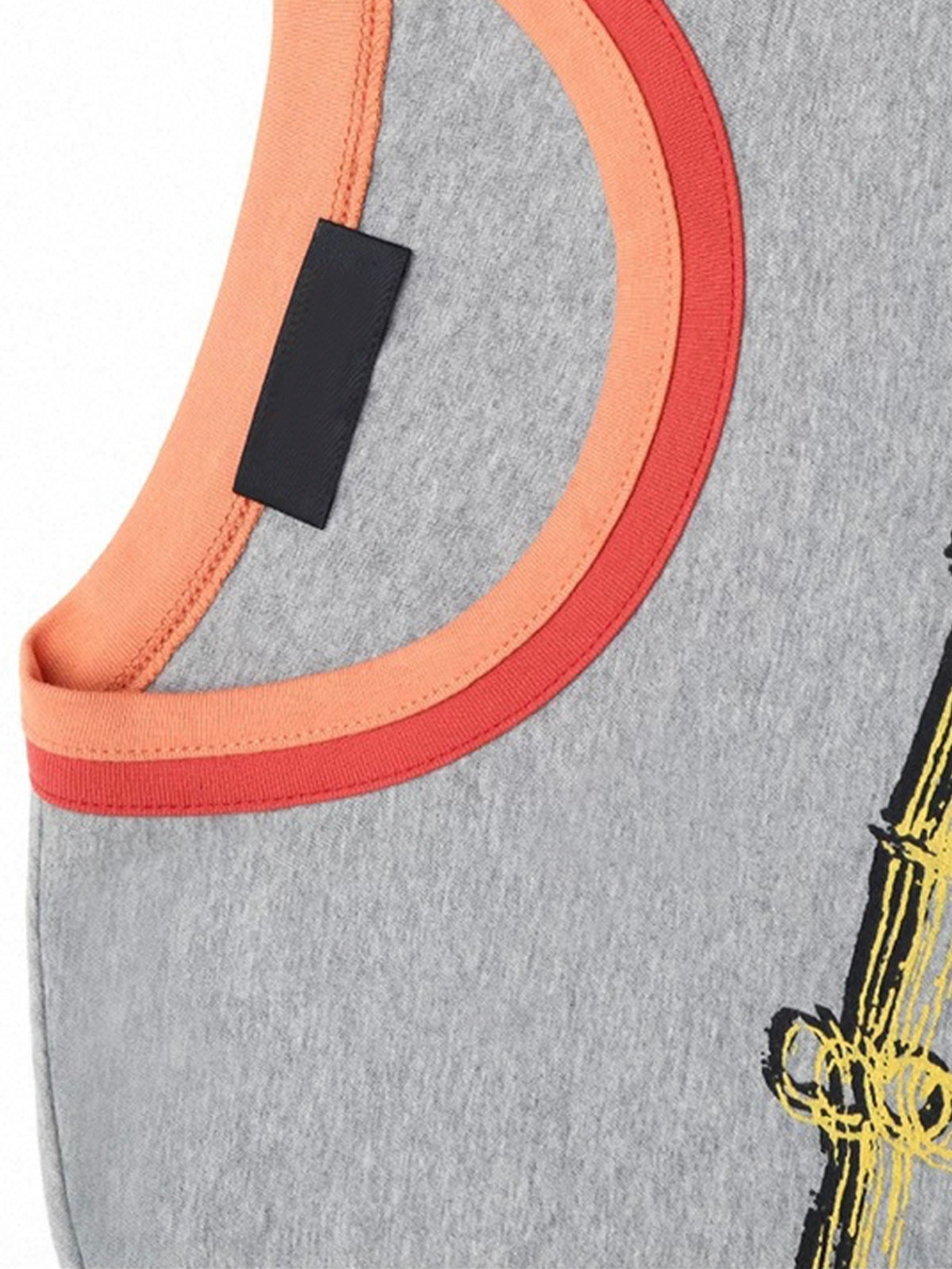 Brick Lane Baggy Contrast Color Graphic Relaxed Tee - Grey
