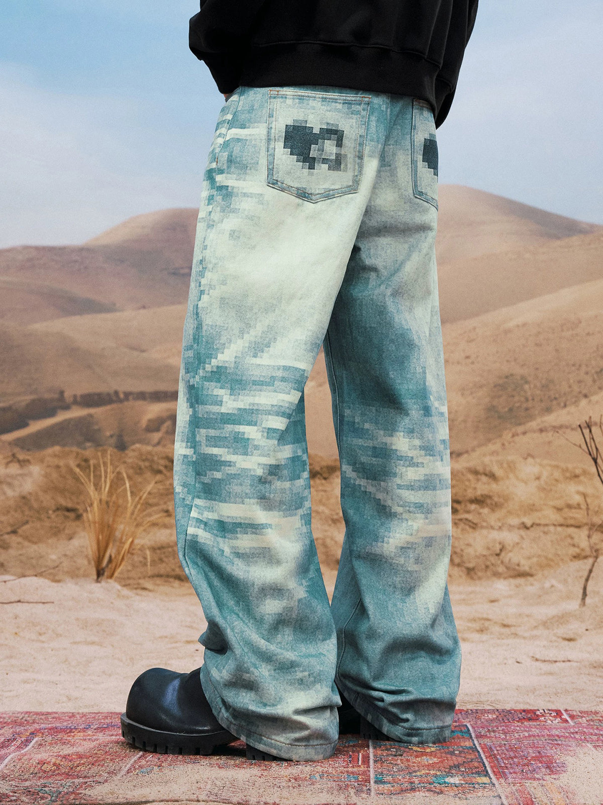 Brick Lane Wide-leg Vintage Washed Relaxed Jeans - Light Blue