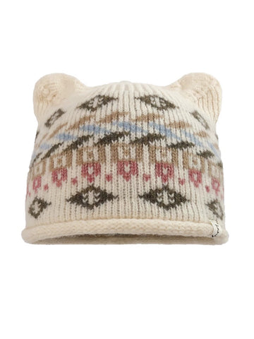 Co-ed Dorm Casual Cat-Ear Jacquard Beanie - Beige