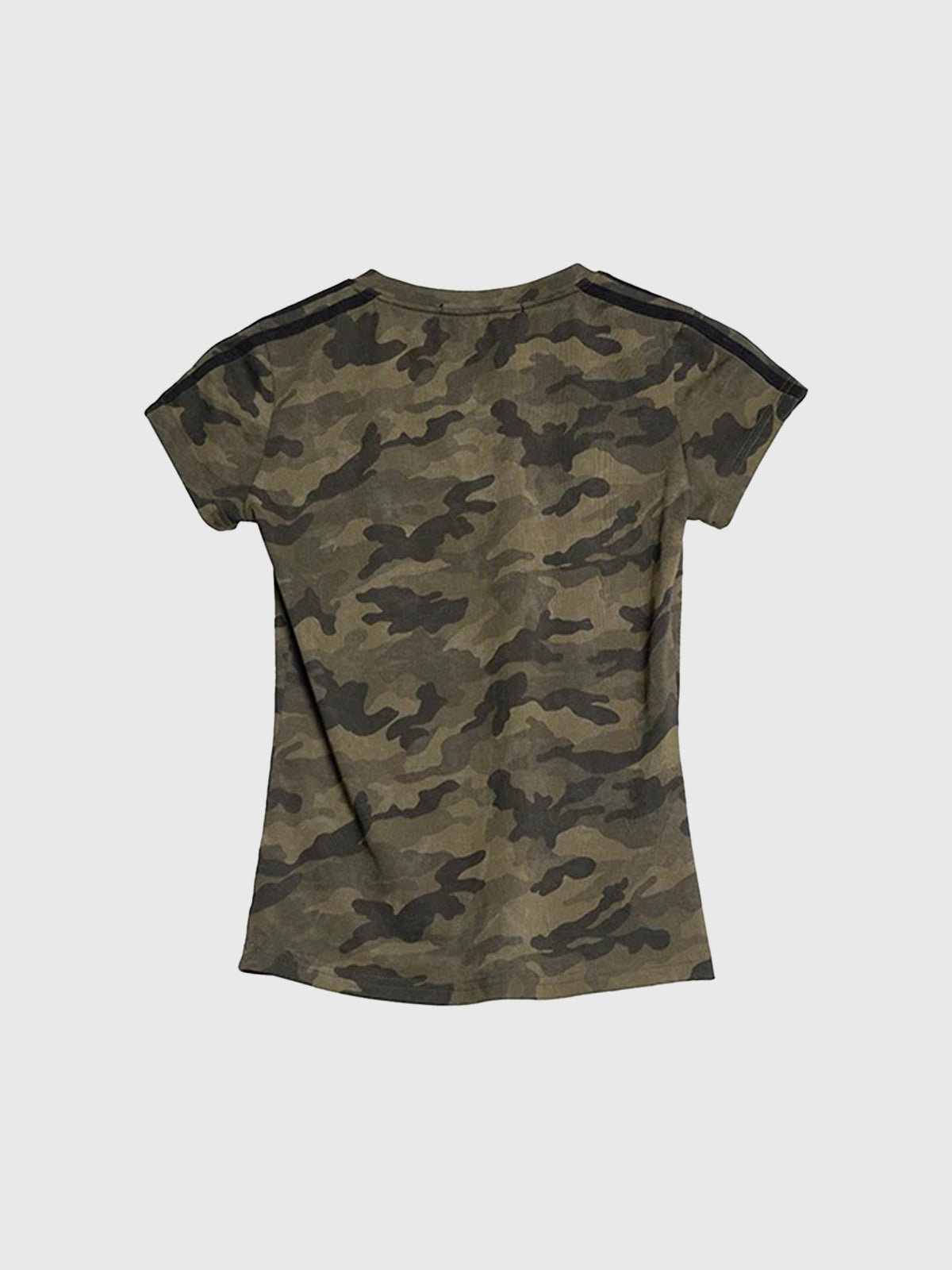 Brick Lane Skimming Contrast Color Camouflage Graphic Tee - Camo