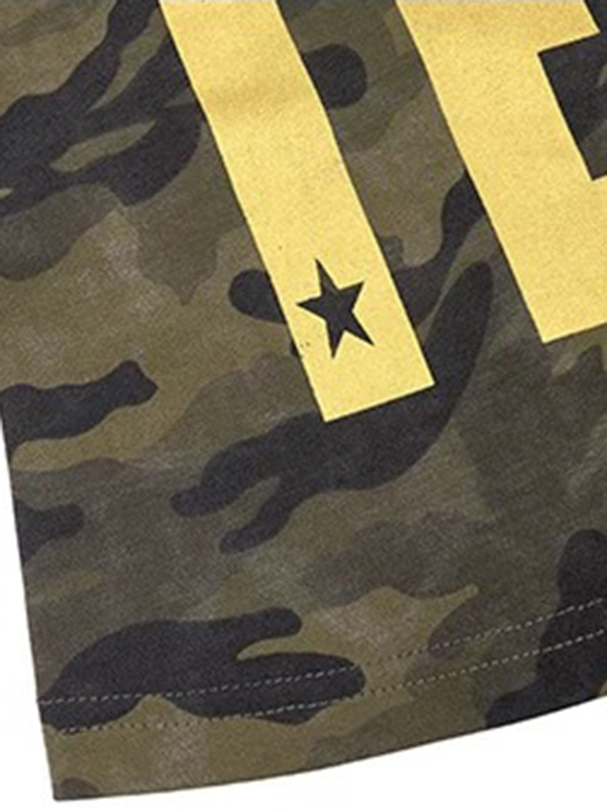 Brick Lane Skimming Contrast Color Camouflage Graphic Tee - Camo