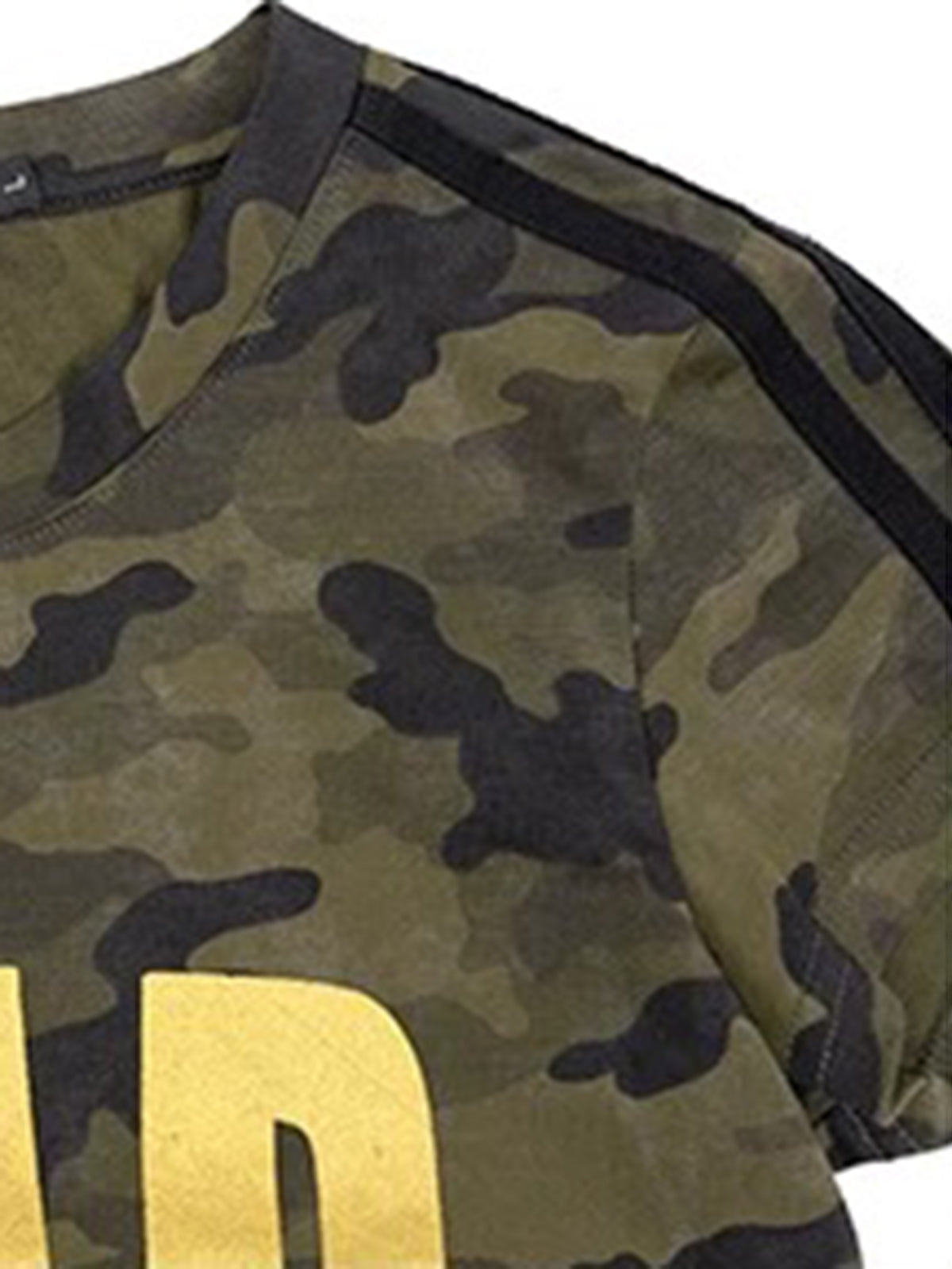 Brick Lane Skimming Contrast Color Camouflage Graphic Tee - Camo