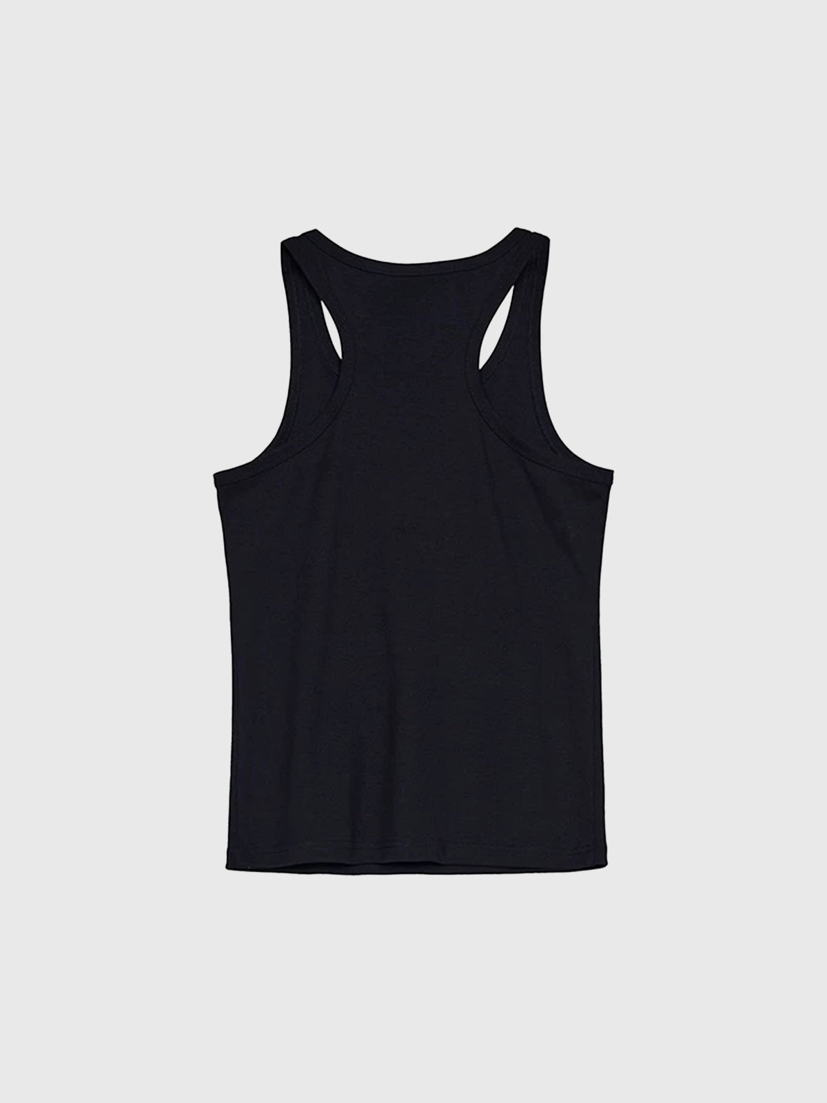 Brick Lane Skimming Graphic Print Fitted Racerback Tank - Black
