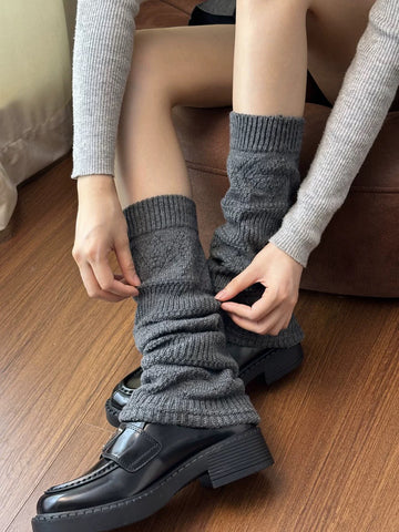 Co-ed Dorm Casual Slouchy Marled Leg Warmers - Grey