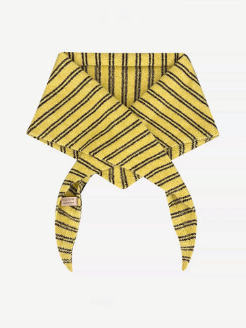 American Club Casual Striped Knit Skinny Scarf - Yellow