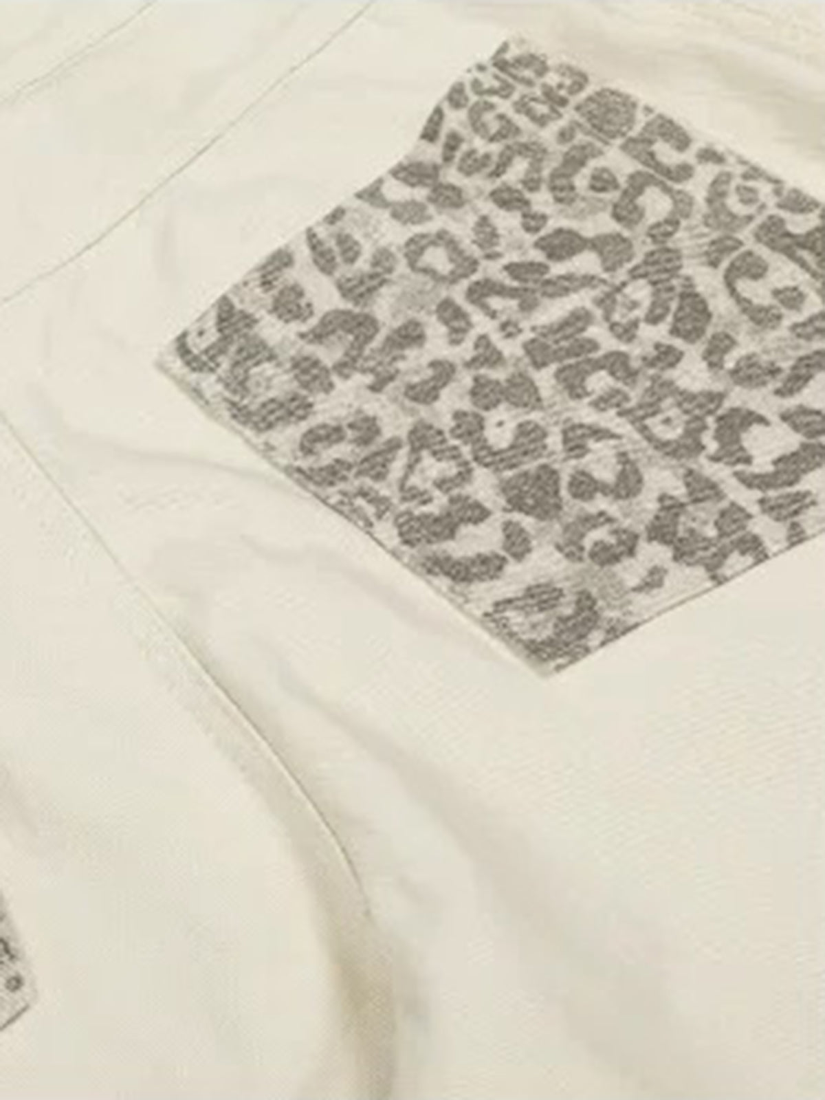Brick Lane Curved-cut Leopard Pocket Parachute Pants -- White